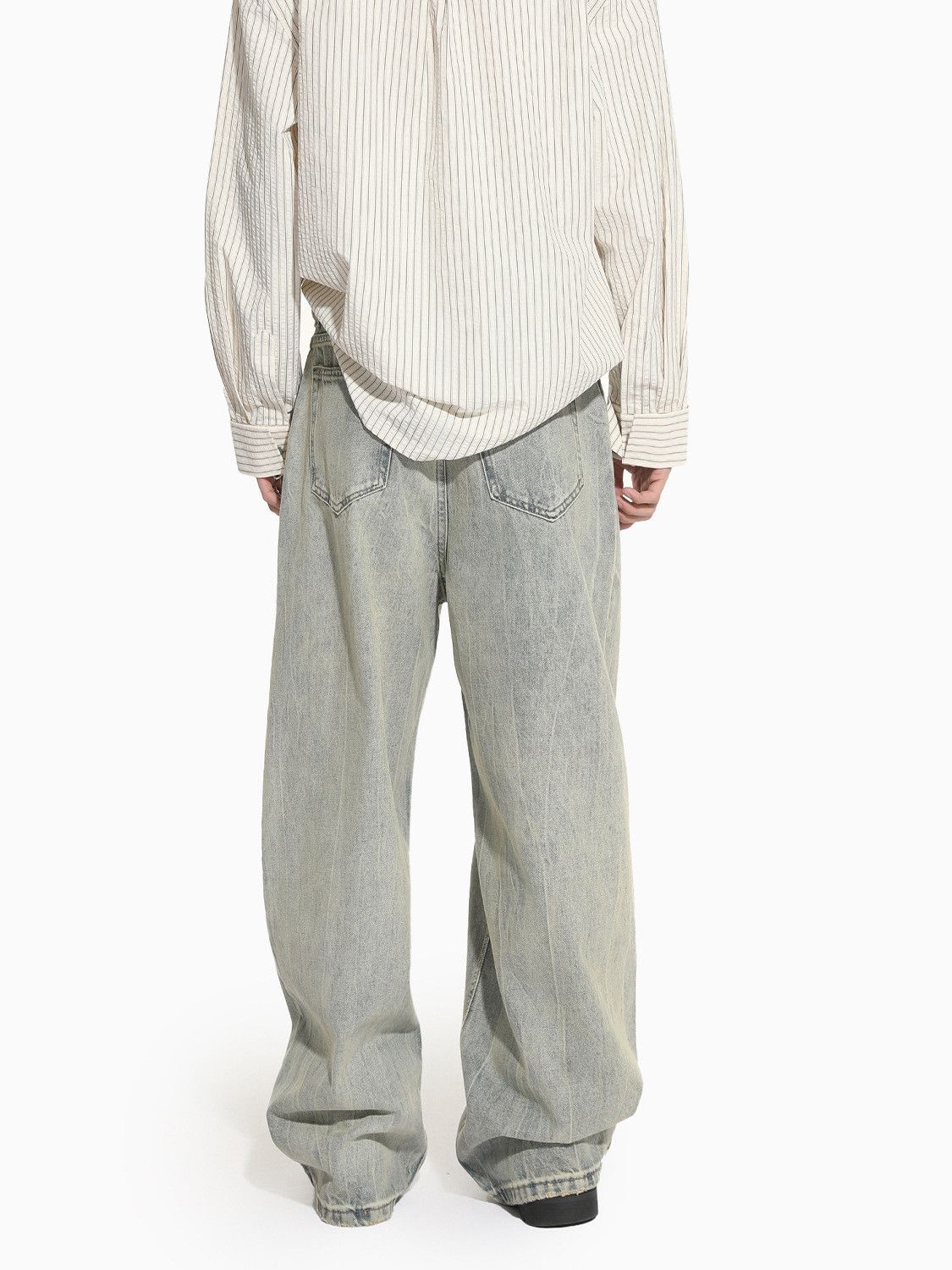 Vintage Men's Retro Distressed Washed Loose Wide-Leg Vibe Jeans Size US 32 / EU 48 - 5 Thumbnail
