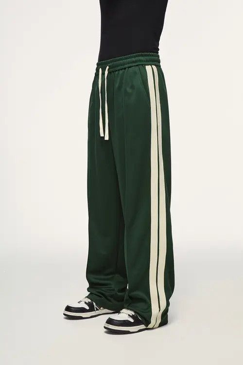 Japanese Brand Hosokawa x Eno Vintage Green Striped Track Pants Size US 27 - 1 Thumbnail