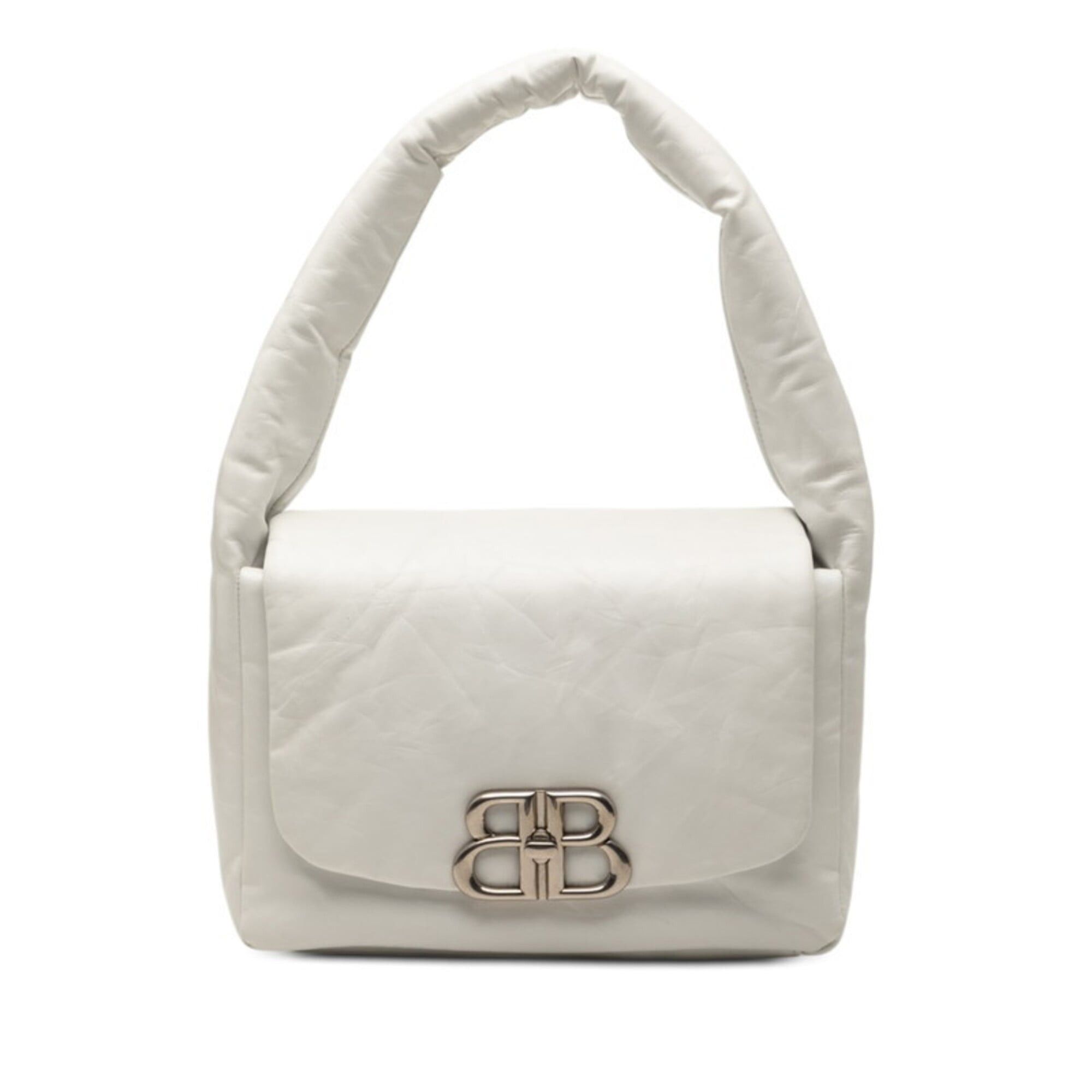 Balenciaga Balenciaga Monaco BB Logo One-Shoulder Bag 787896 White Leather Women's BALENCIAGA Size ONE SIZE - 1 Thumbnail