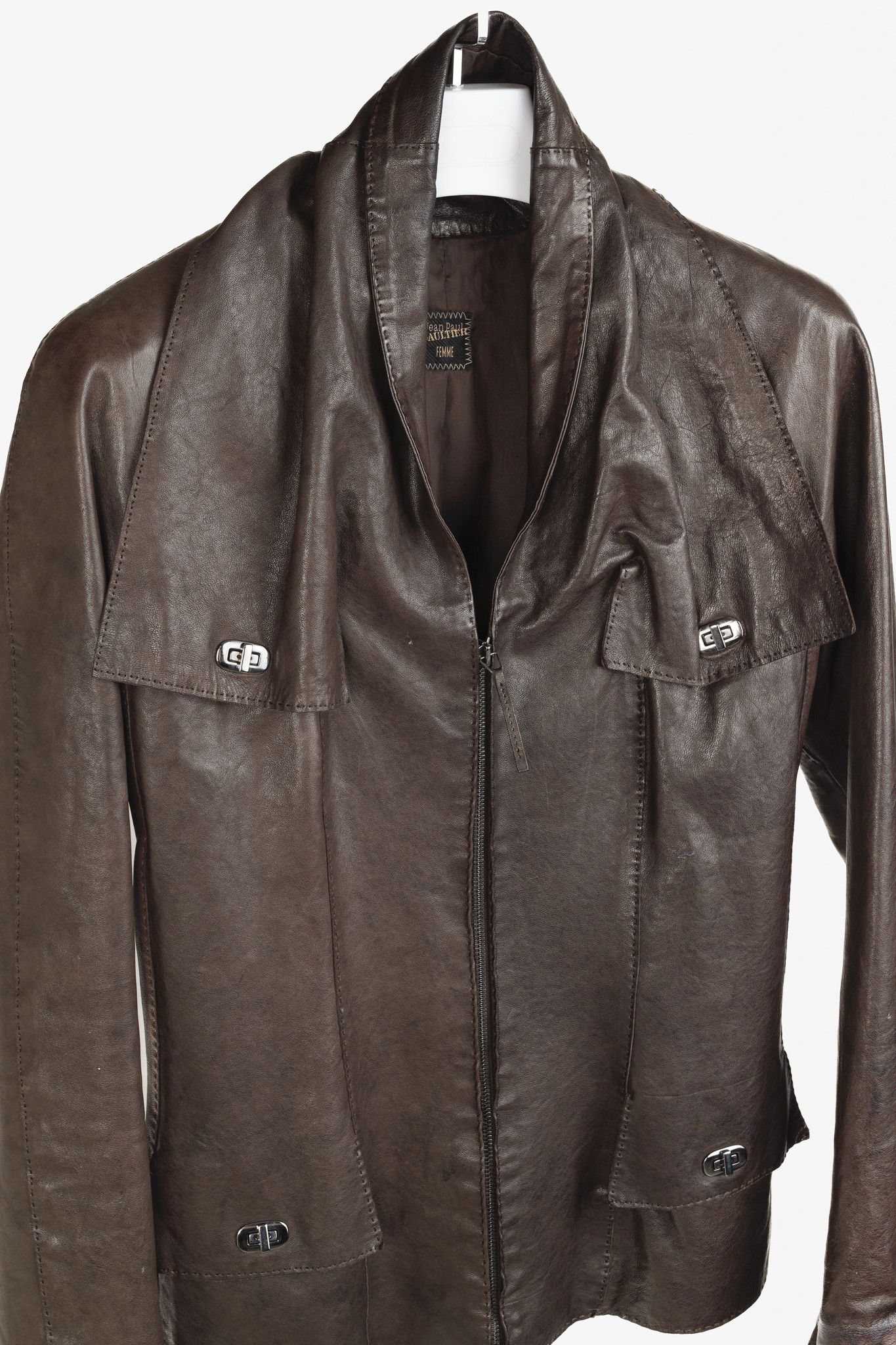 Jean Paul Gaultier Jean Paul Gaultier Vintage Turnlock Detail Leather Jacket Size L / US 10 / IT 46 - 3 Thumbnail