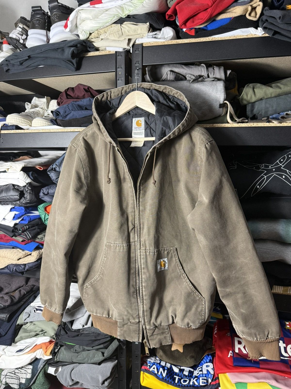 Carhartt Carhartt Active Jacket Brown Hooded Workwear Duck Distressed Size US M / EU 48-50 / 2 - 9 Thumbnail
