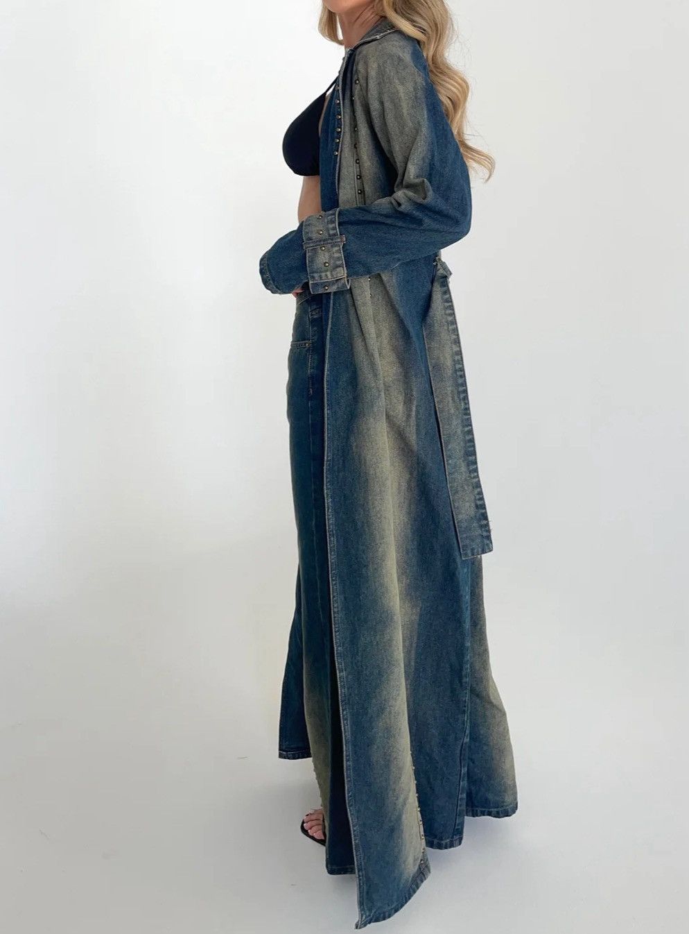 Vintage Denim Trench Size L / US 10 / IT 46 - 1 Thumbnail