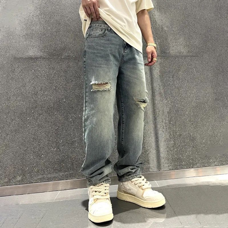 Japanese Brand × Vintage Torn Jeans High Quaity Broken Holes Male Pants Size US 29 - 3 Thumbnail