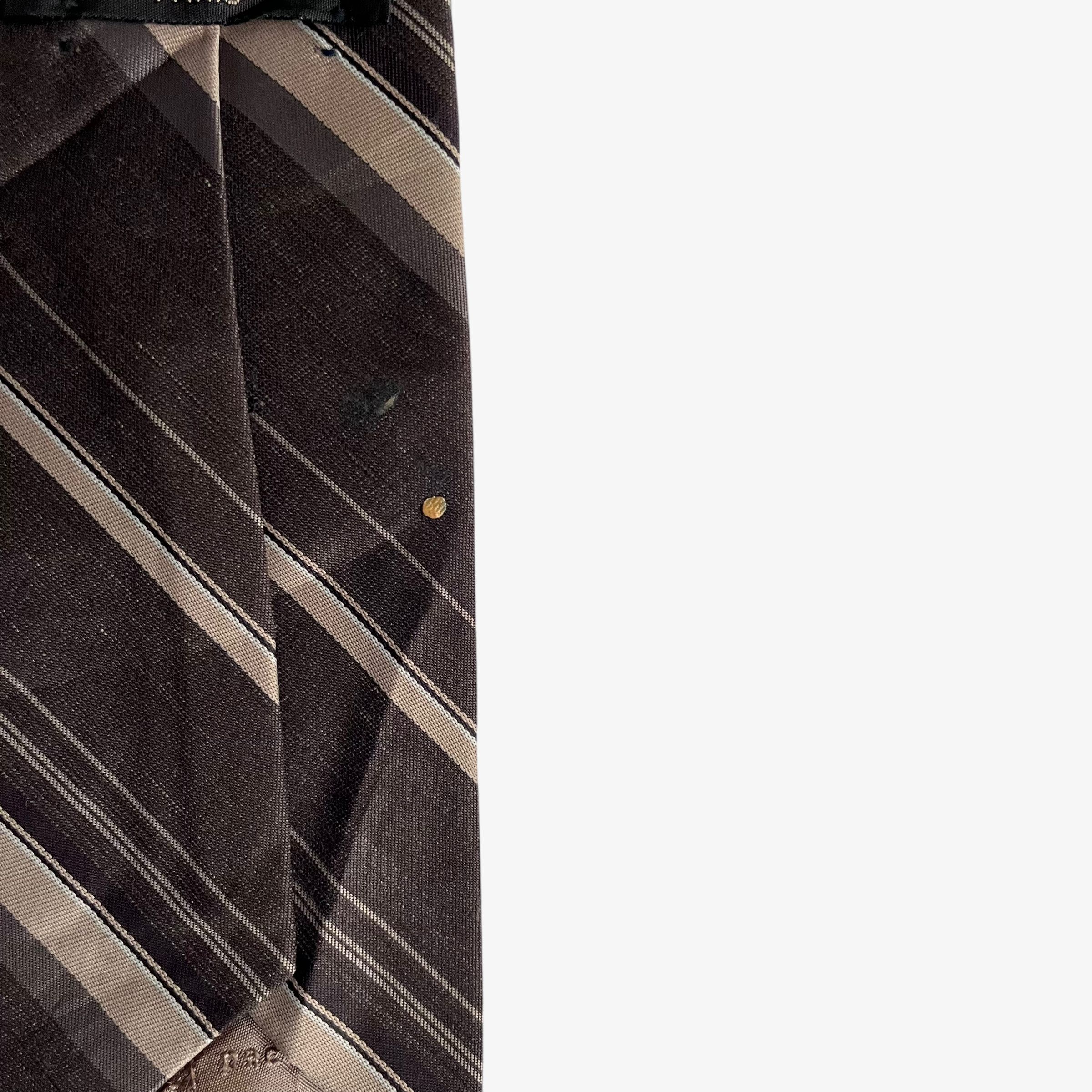 Other Vintage 80s Paco Rabanne Brown Striped Tie Size ONE SIZE - 6 Thumbnail
