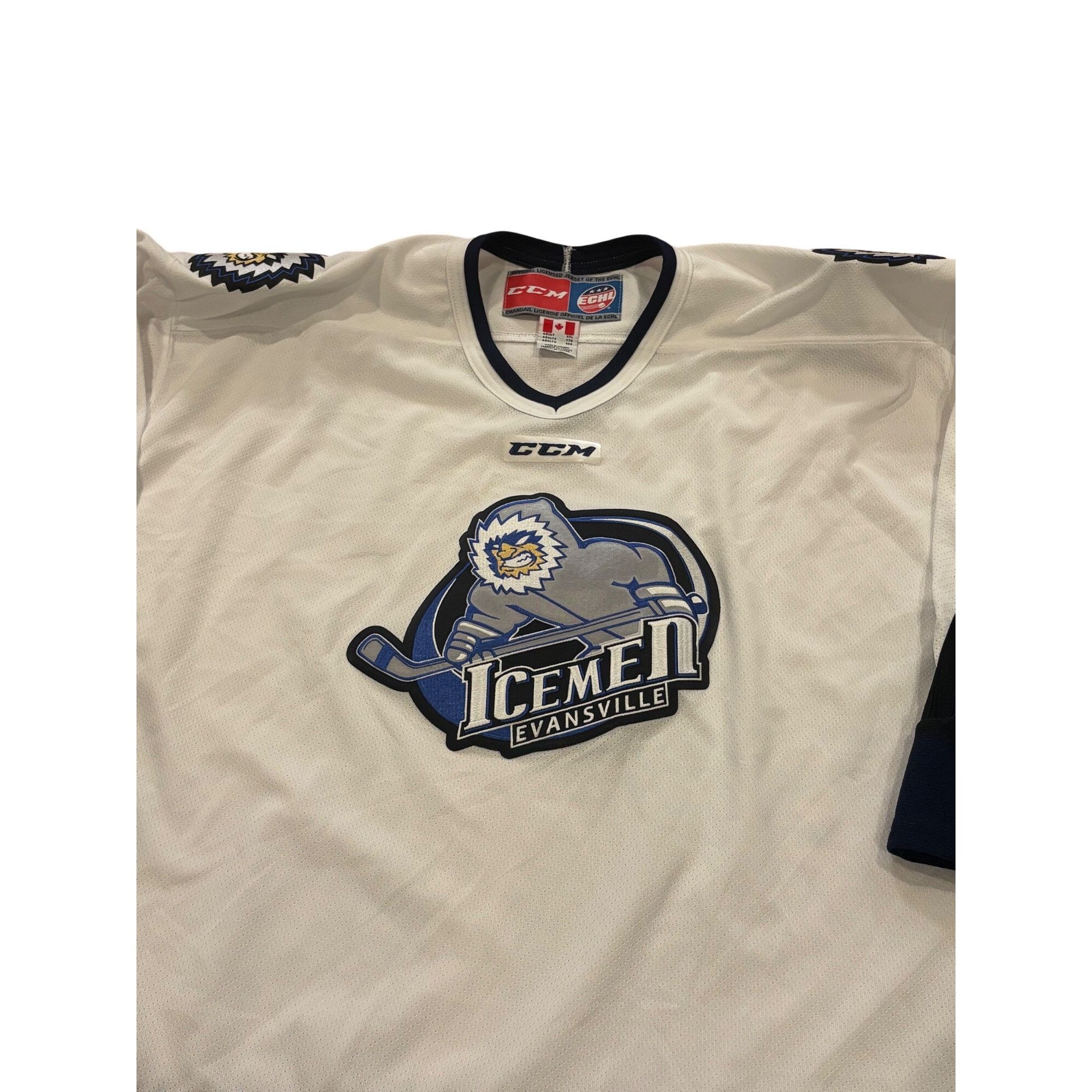 Ccm Rare CCM Evansville IceMen Defunct ECHL Hockey Jersey White Size US XXL / EU 58 / 5 - 5 Thumbnail