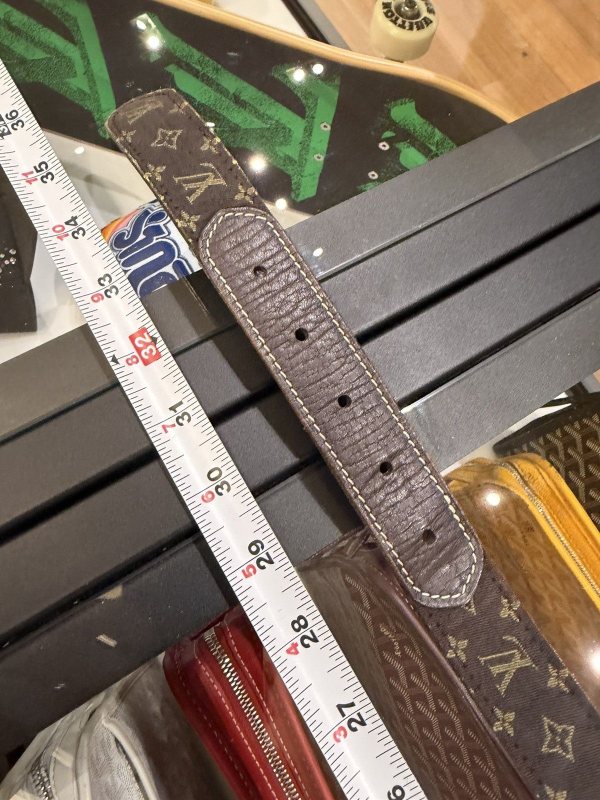 Louis Vuitton Louis Vuitton Canvas Leather Monogram Belt - Brown Size 32 - 9 Thumbnail