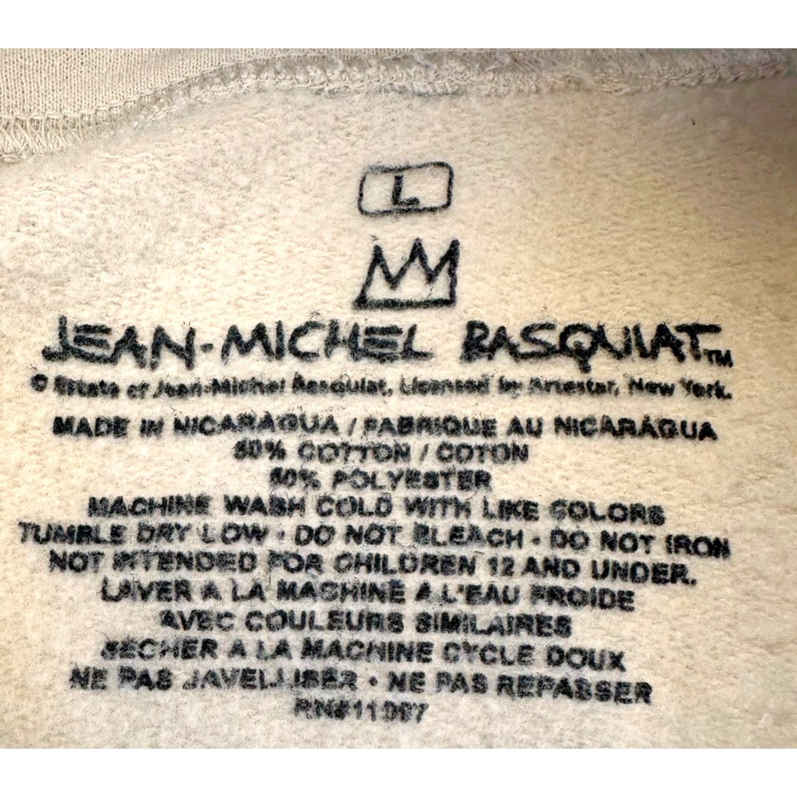 Spell Jean-Michel Basquiat Mens Large Hoodie Art Crown Sleeve Spell Out Shirt Size US L / EU 52-54 / 3 - 5 Thumbnail