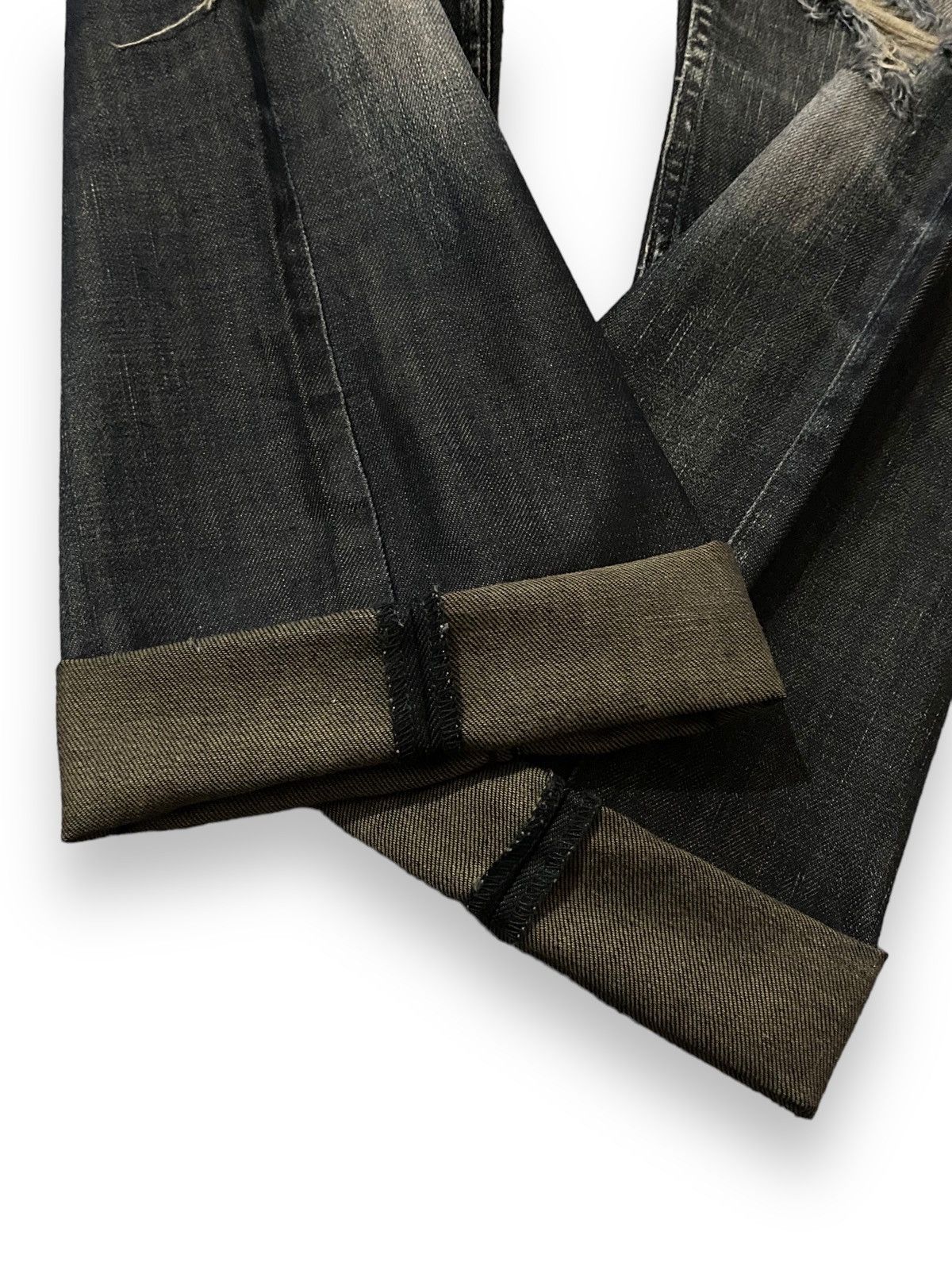 Black Label Japan BACK NUMBER BLACK LABEL Washed Distressed Jeans Denim Size US 35 - 18 Thumbnail