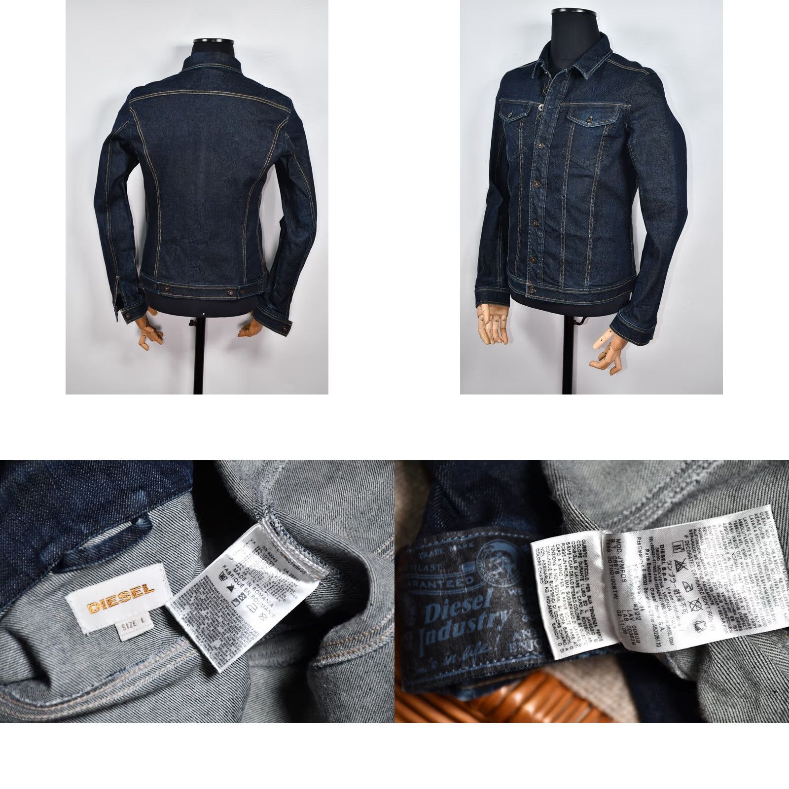 Diesel Diesel JYMPOS Denim Jacket Men L Blue Slim 99% Cotton 1% Elastane Button Closure Casual Jacket Size US L / EU 52-54 / 3 - 8 Thumbnail