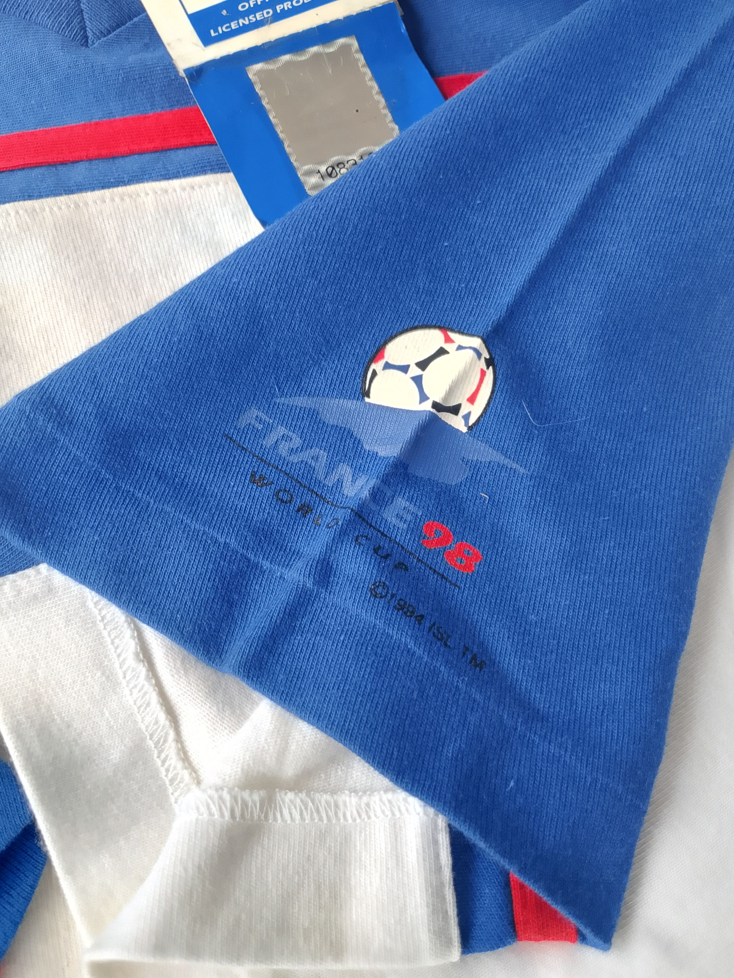 Other Rare 1998 FIFA World Cup France Merchandise Tricolore Tshirt Size US L / EU 52-54 / 3 - 6 Thumbnail