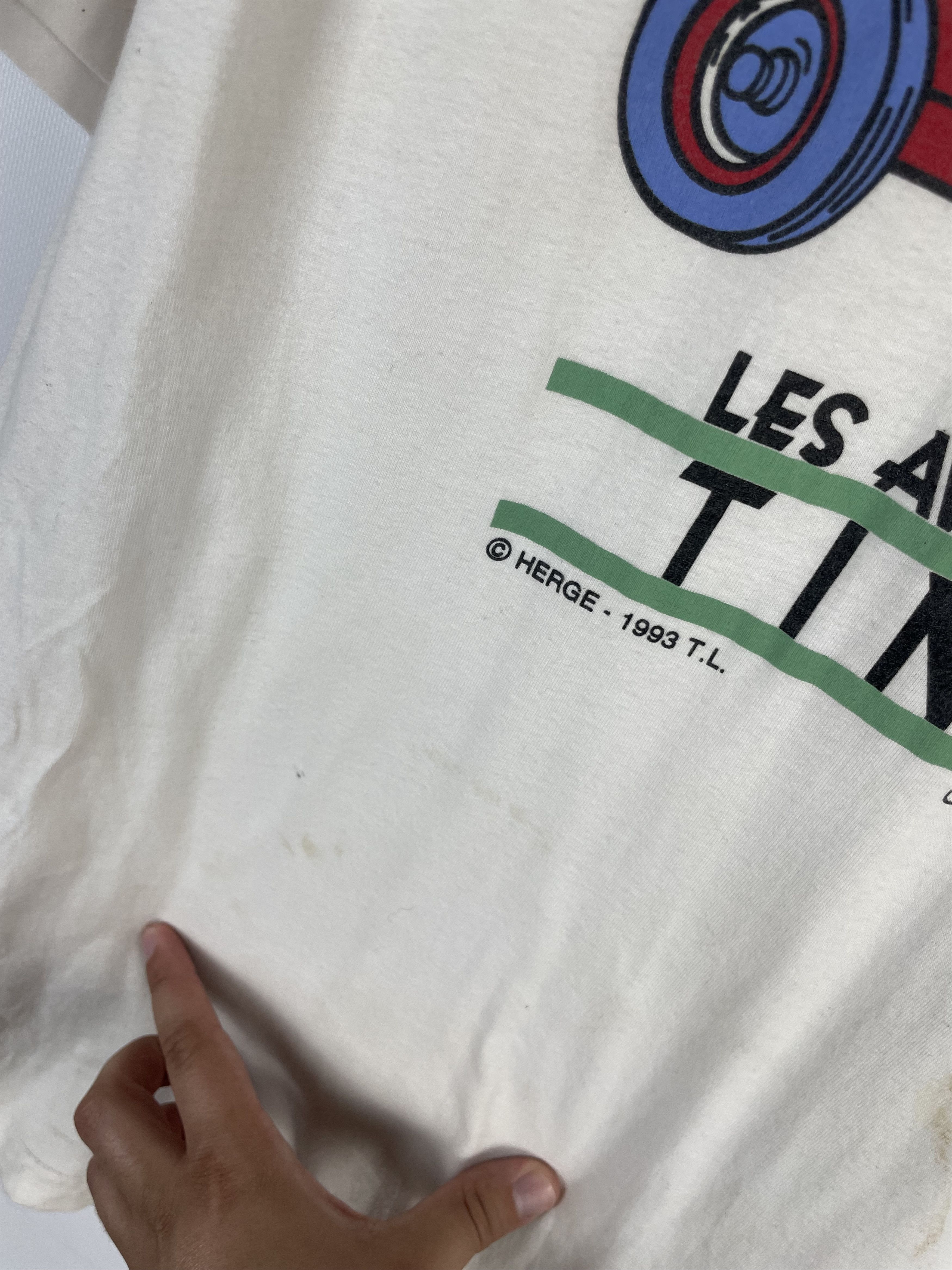 Other Les Aventures De TINTIN T-shirt 1993 Size US XL / EU 56 / 4 - 6 Thumbnail