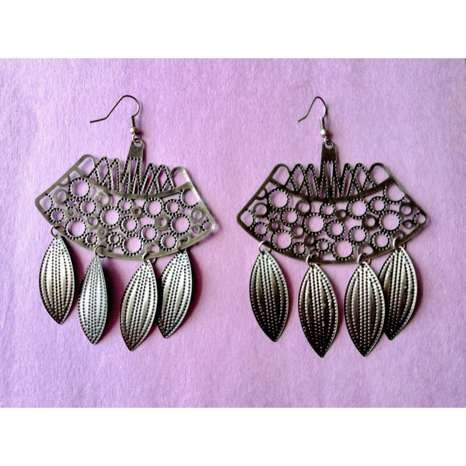 Other Chandelier Earrings Fashion Jewelry Drop Dangle Hammered Met Size ONE SIZE - 10 Thumbnail