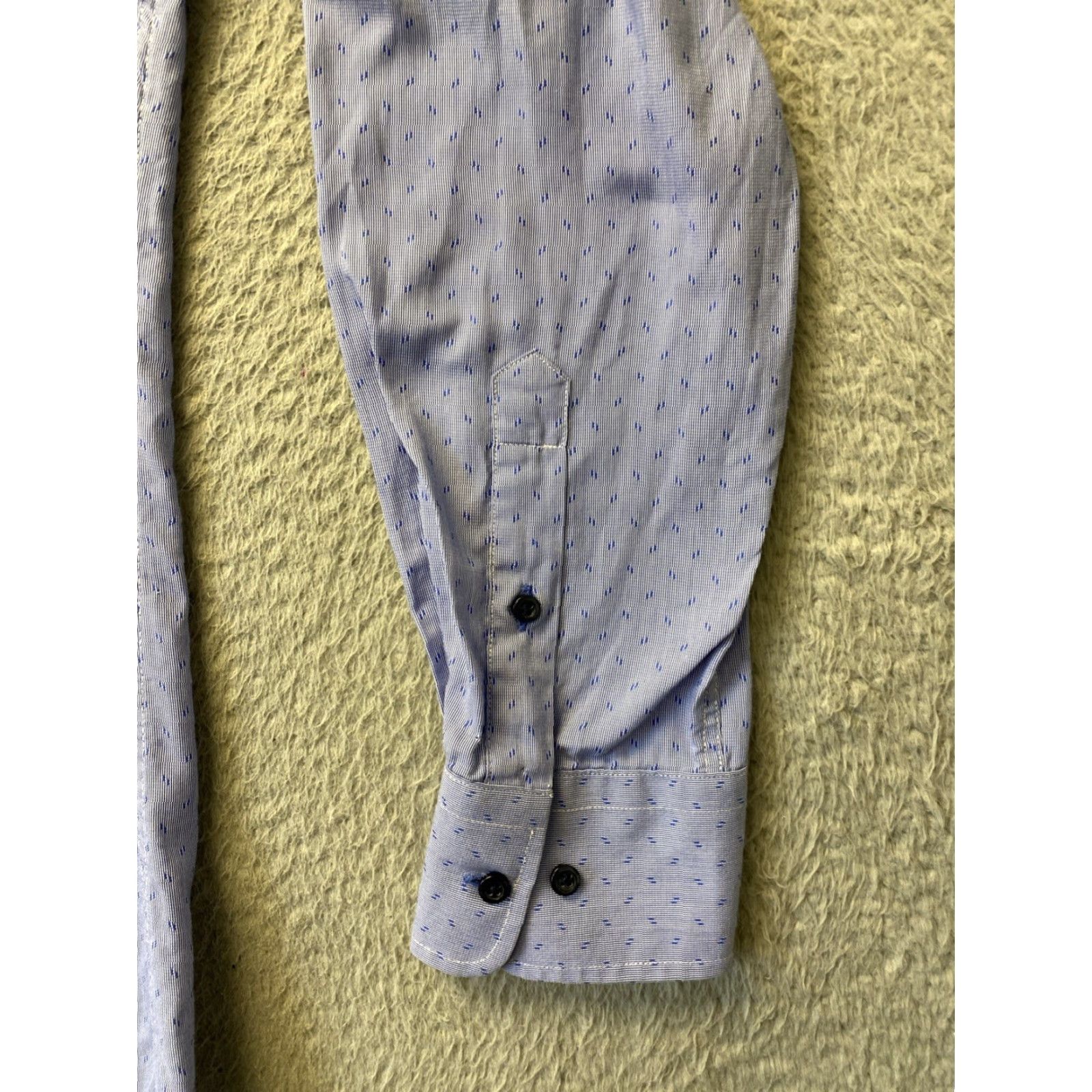 David Donahue David Donahue Men's Dress Shirt 16 Cotton Blue 127-10 Size 42R - 2 Thumbnail