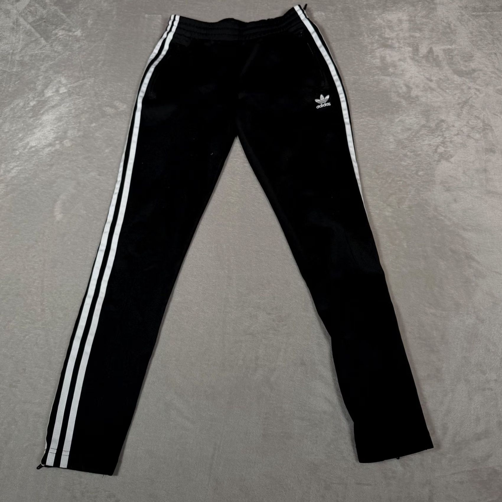 Adidas Adidas Womens Extra Small Black Track Pants Striped Ankle Zip Size 26" / US 2 / IT 38 - 2 Thumbnail