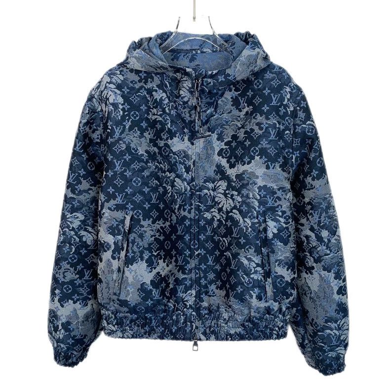 Louis Vuitton Louis Vuitton Blue logo full print hooded zip-up jacket Size US S / EU 44-46 / 1 - 1 Thumbnail