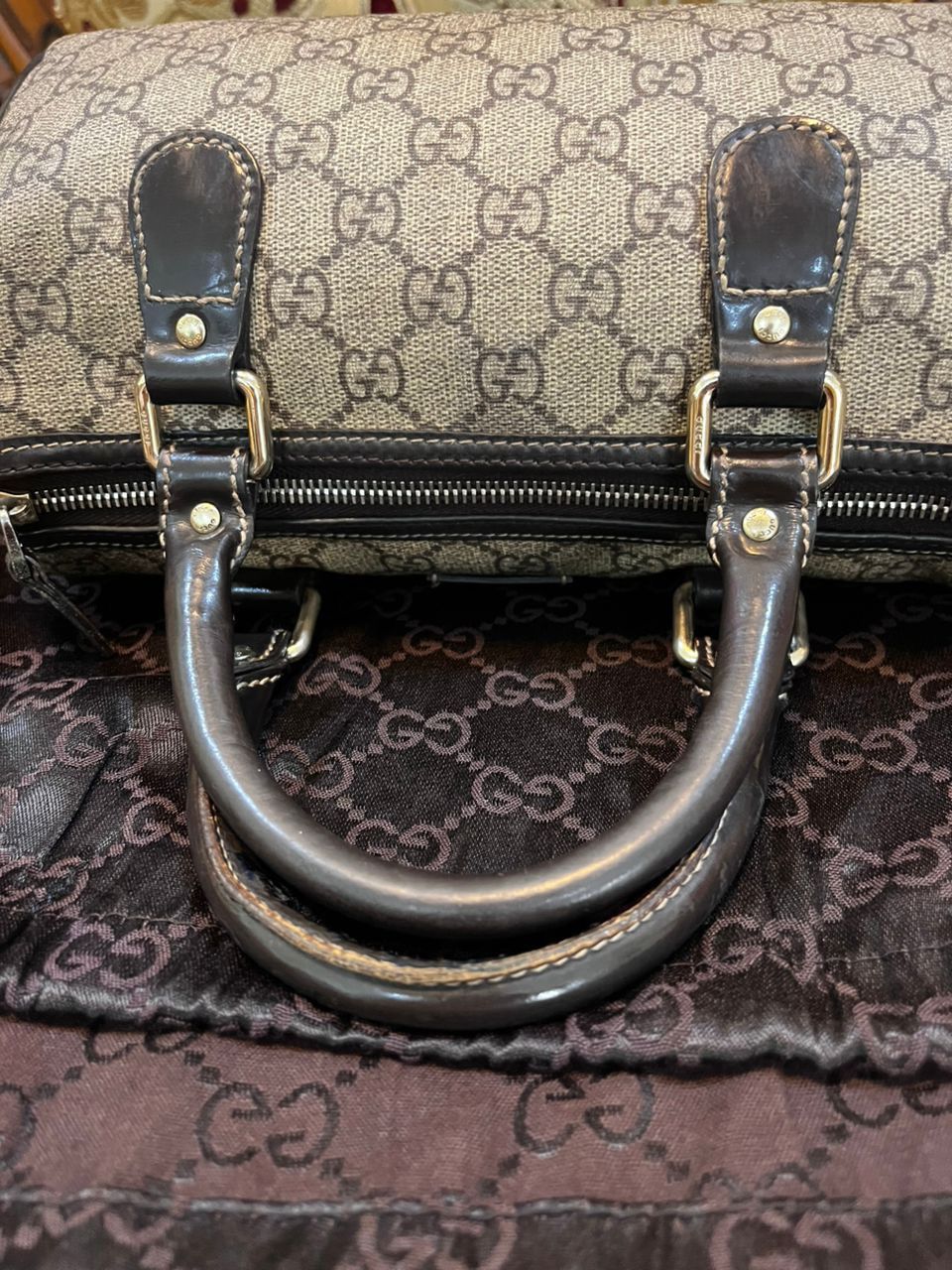 Gucci Authentic Gucci Beige Ebony Heart Tattoo GG Supreme Small Size ONE SIZE - 14 Thumbnail