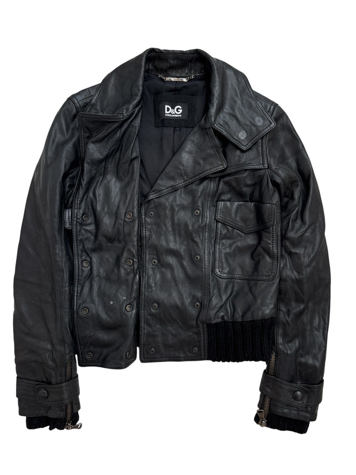 Dolce & Gabbana Y2K Crop Napoleon Leather Jacket Size US XS / EU 42 / 0 - 4 Thumbnail