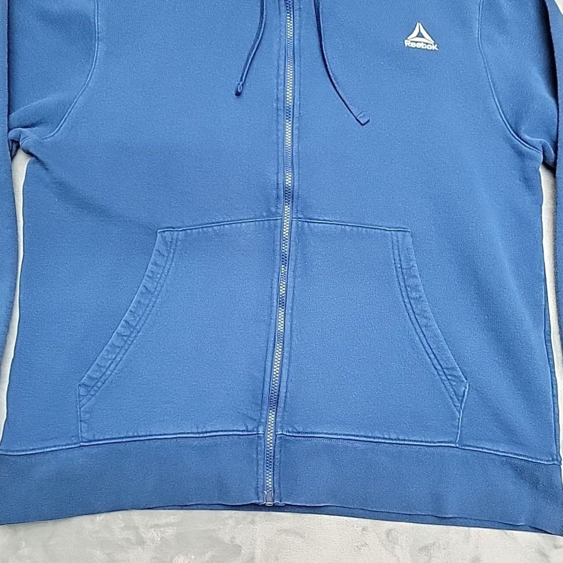 Reebok Reebok Hoodie Mens XL Blue Full Zip Hooded Sweatshirt Classic Retro Cropped Size US XL / EU 56 / 4 - 2 Thumbnail
