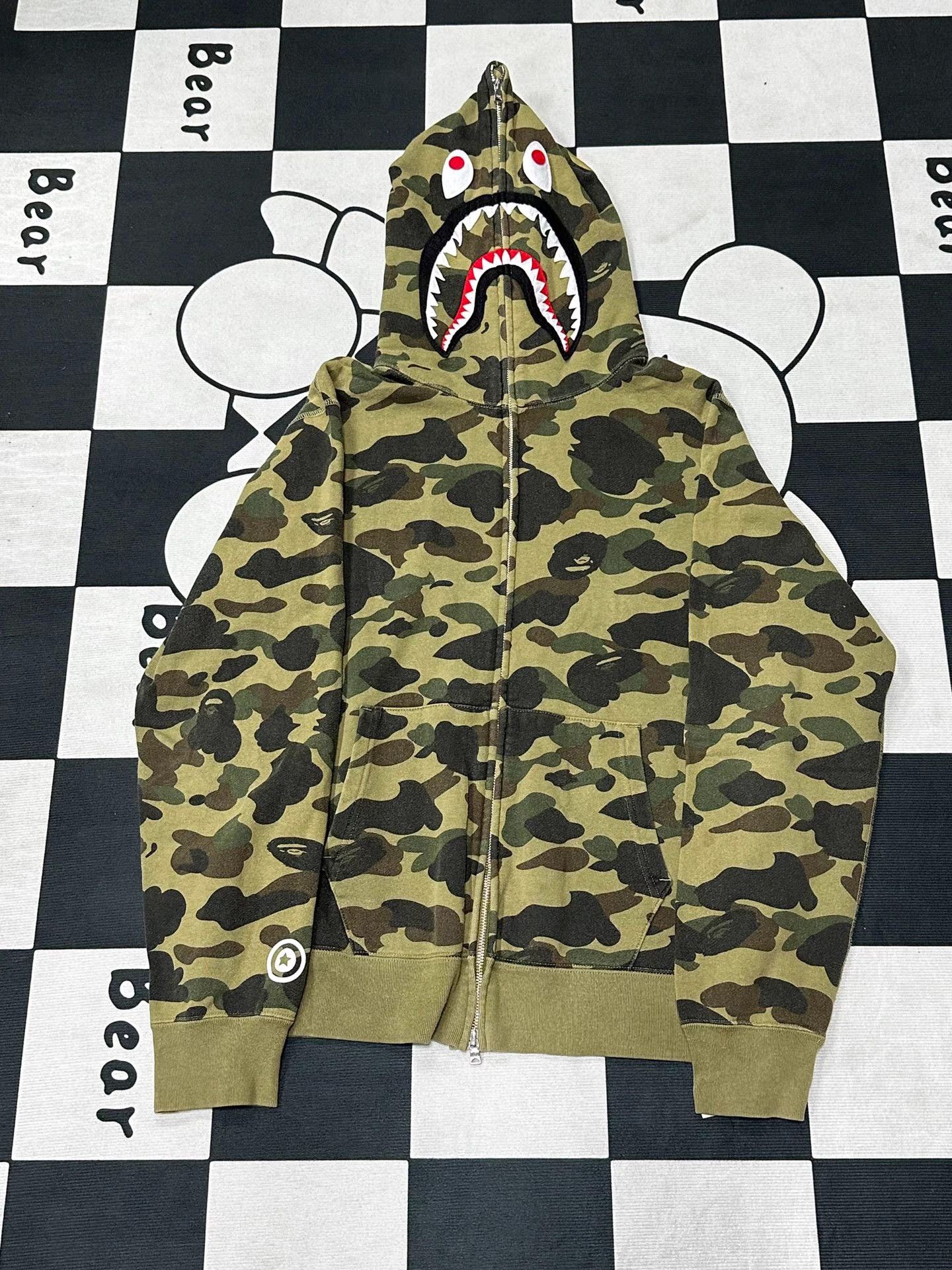 Bape BAPE Green Camo Shark Jacket K5 Size US XL / EU 56 / 4 - 1 Thumbnail
