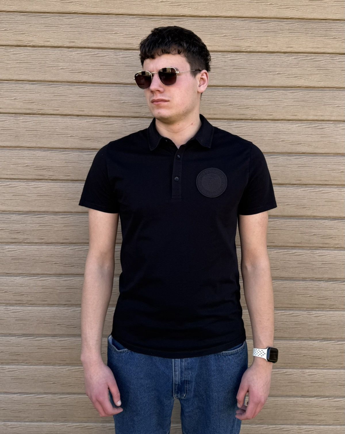 Versace Versace Collection Medusa Polo Shirt Black Mens L Cotton Size US L / EU 52-54 / 3 - 3 Thumbnail