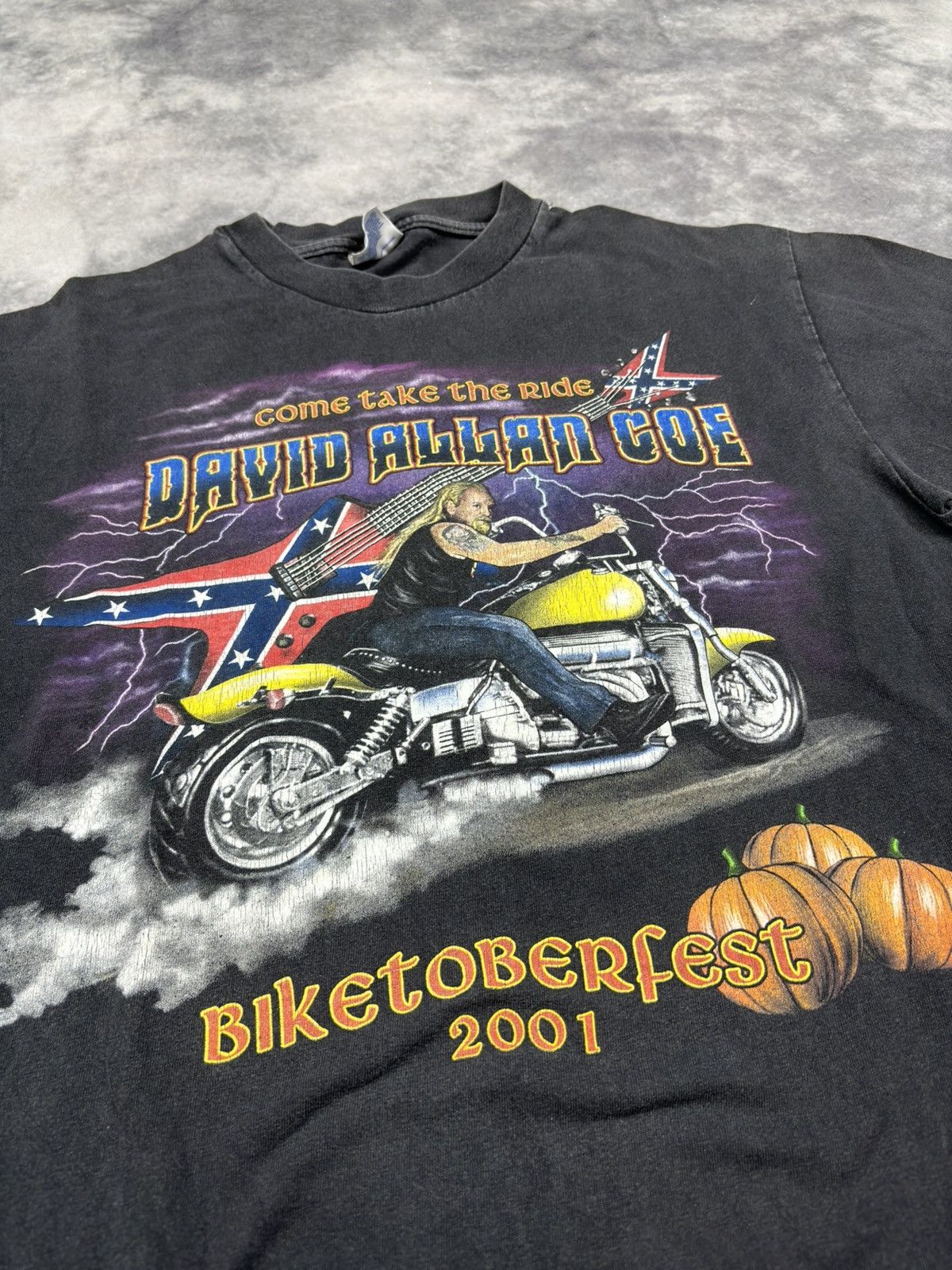 Band Tees × Vintage VINTAGE 90S DISTRESSED DAVID ALLAN COE TOUR TEE VERY RARE Size US M / EU 48-50 / 2 - 2 Thumbnail