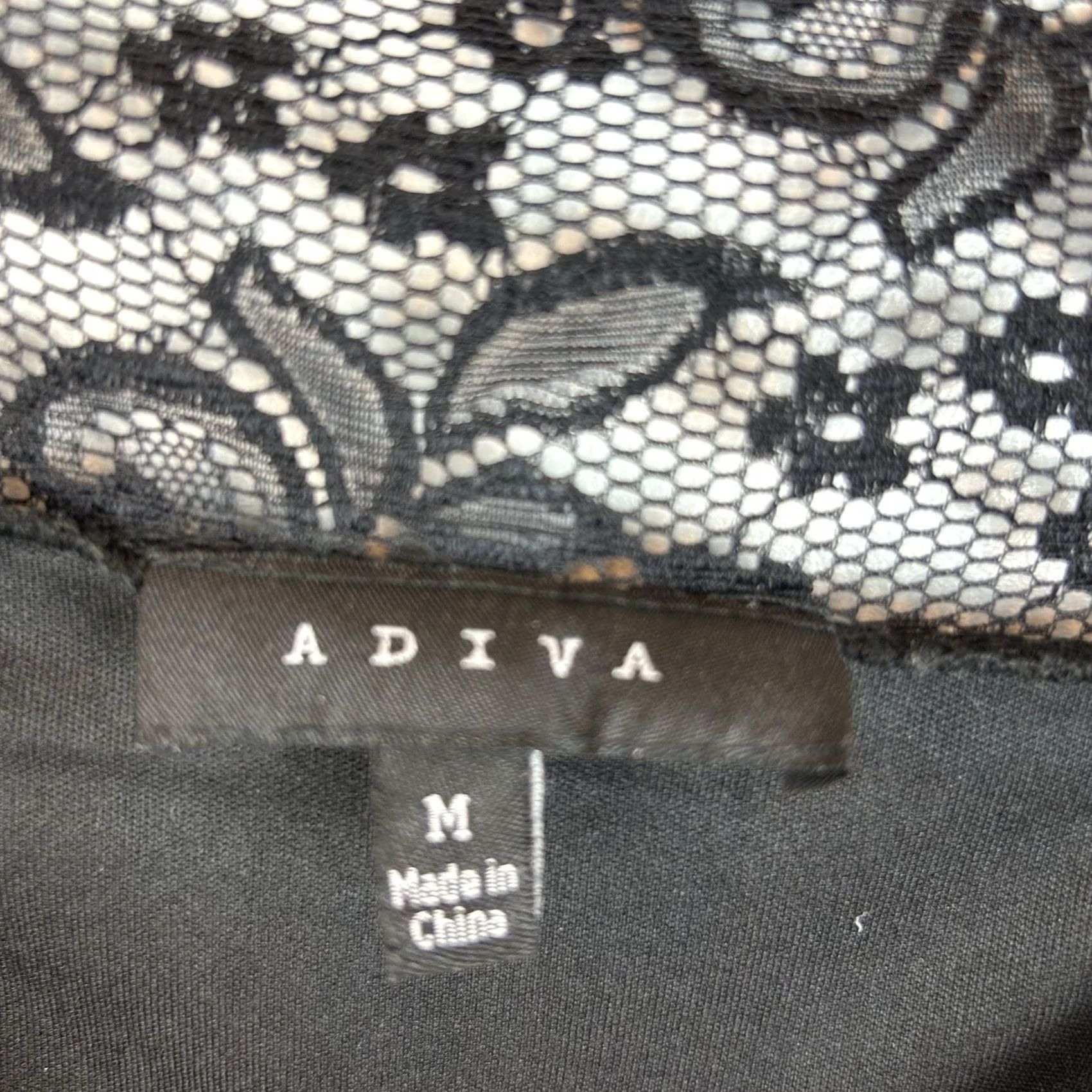 Vintage Adiva Black Lace Blouse Womens M Long Sleeve Flutter Sheer Boat Neck Size M / US 6-8 / IT 42-44 - 6 Thumbnail