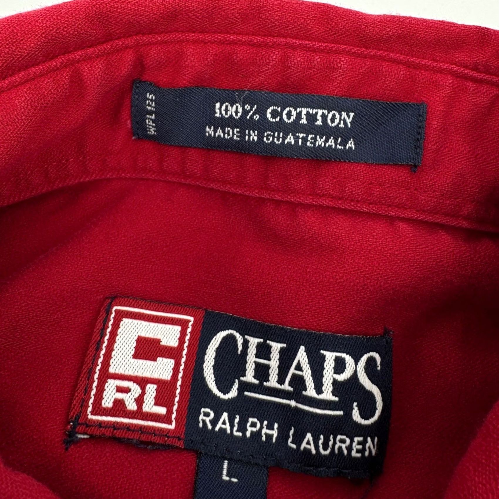 Ralph Lauren Chaps Ralph Lauren Mens Red Long Sleeve Button Down Shirt Embroidered Logo Large Size US L / EU 52-54 / 3 - 5 Thumbnail