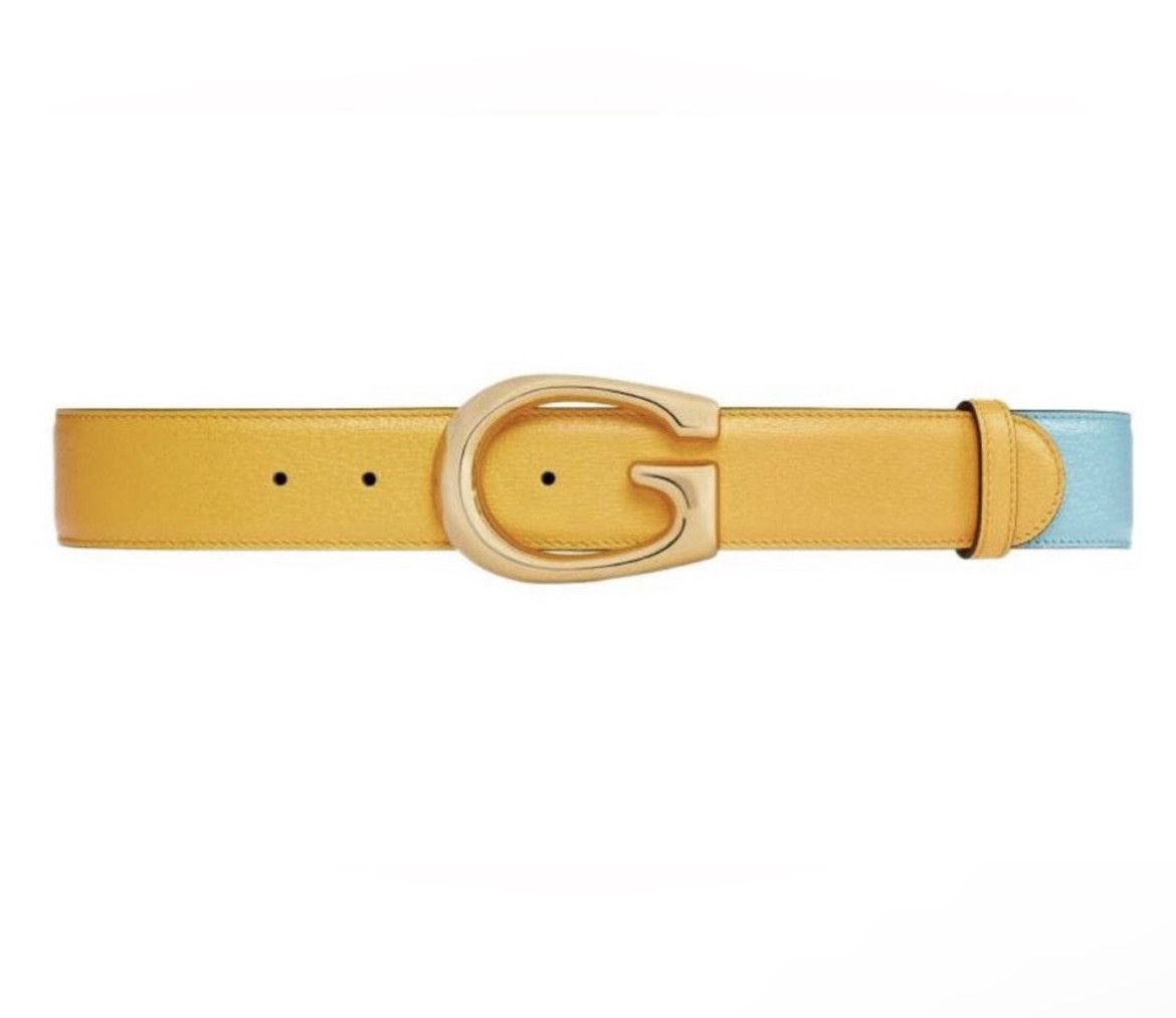 Gucci Gucci Belt 709954 G LOGO Memorable BUCKLE Two Tone Belt Size ONE SIZE - 1 Thumbnail