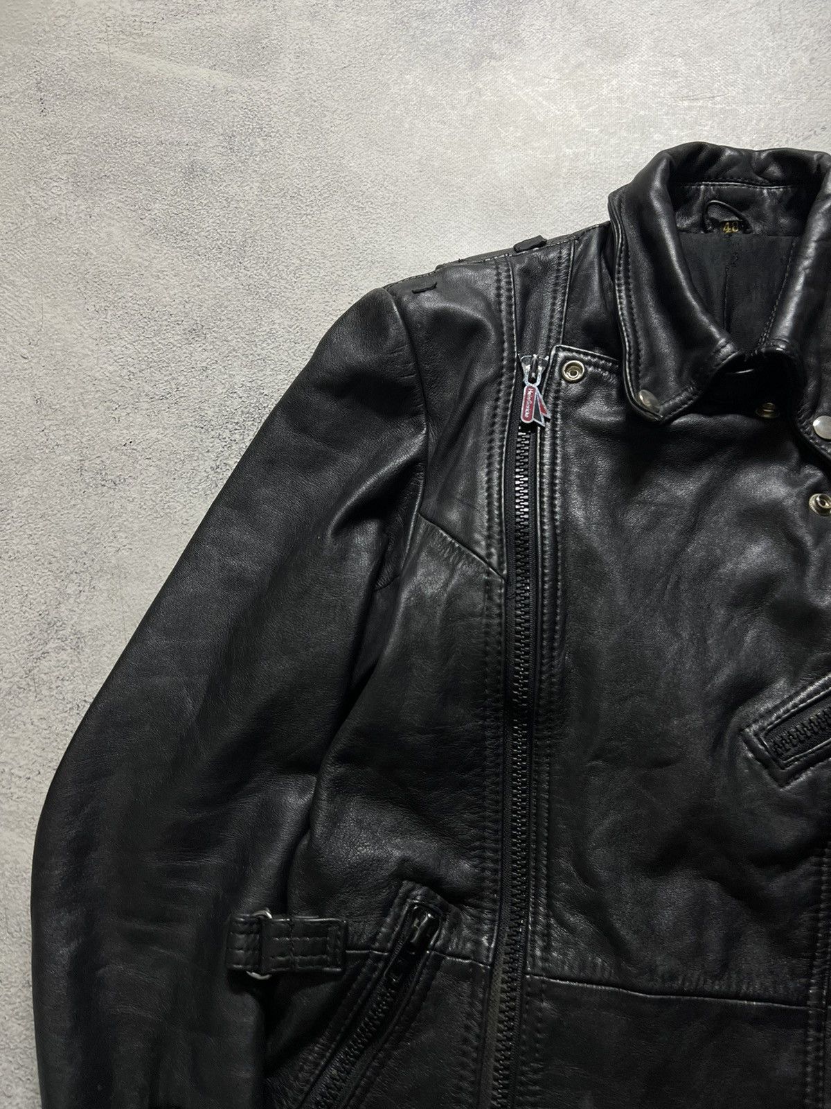 Hein Gericke Vintage Heine Gericke Leather Assymetric Biker Racing Jacket Size US M / EU 48-50 / 2 - 6 Thumbnail