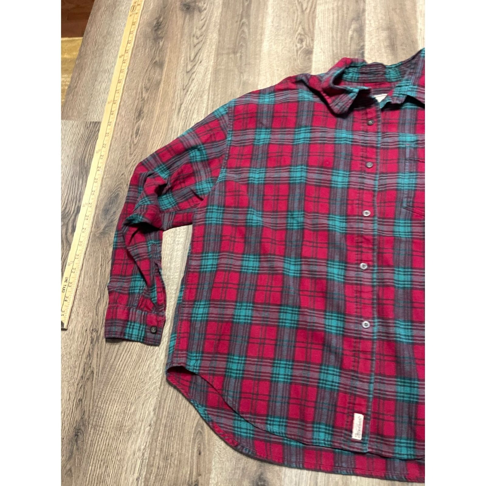 Vintage Woolrich Shirt Men XL Green Red Plaid Button Up Flannel Long Sleeve Size XL / US 12-14 / IT 48-50 - 3 Thumbnail