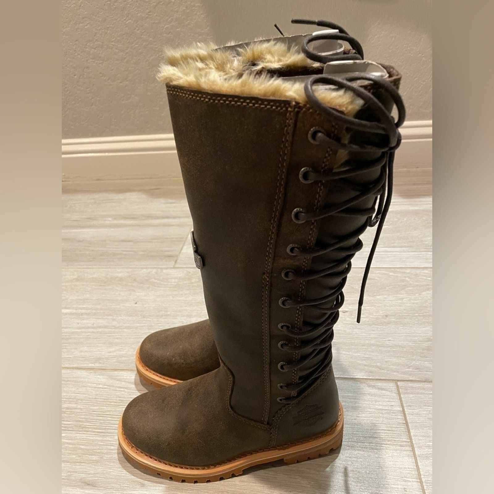 Harley Davidson Harley-Davidson Women’s 5M Dorland Lace Up boots in Brown Size US 5 / EU 37 - 3 Thumbnail