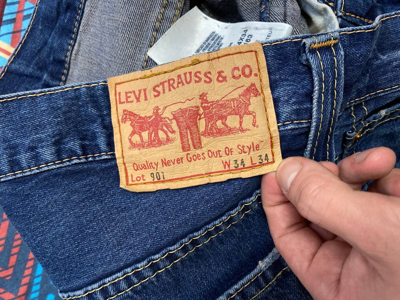 Levi's blue jeans w34 vintage Y2K Levi's 901 streetwear Size US 34 / EU 50 - 4 Thumbnail
