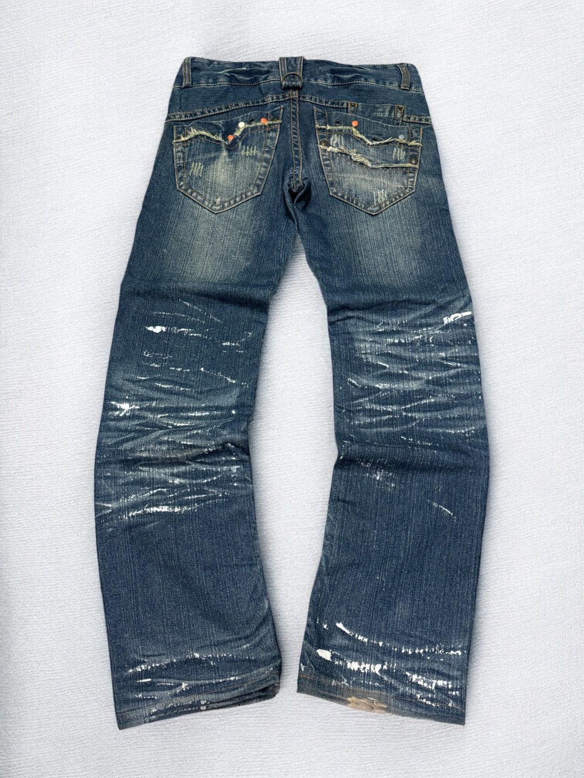 Hysteric Glamour BS RAW Distressed White Paint Splash Studded Washed De Size US 32 / EU 48 - 2 Thumbnail