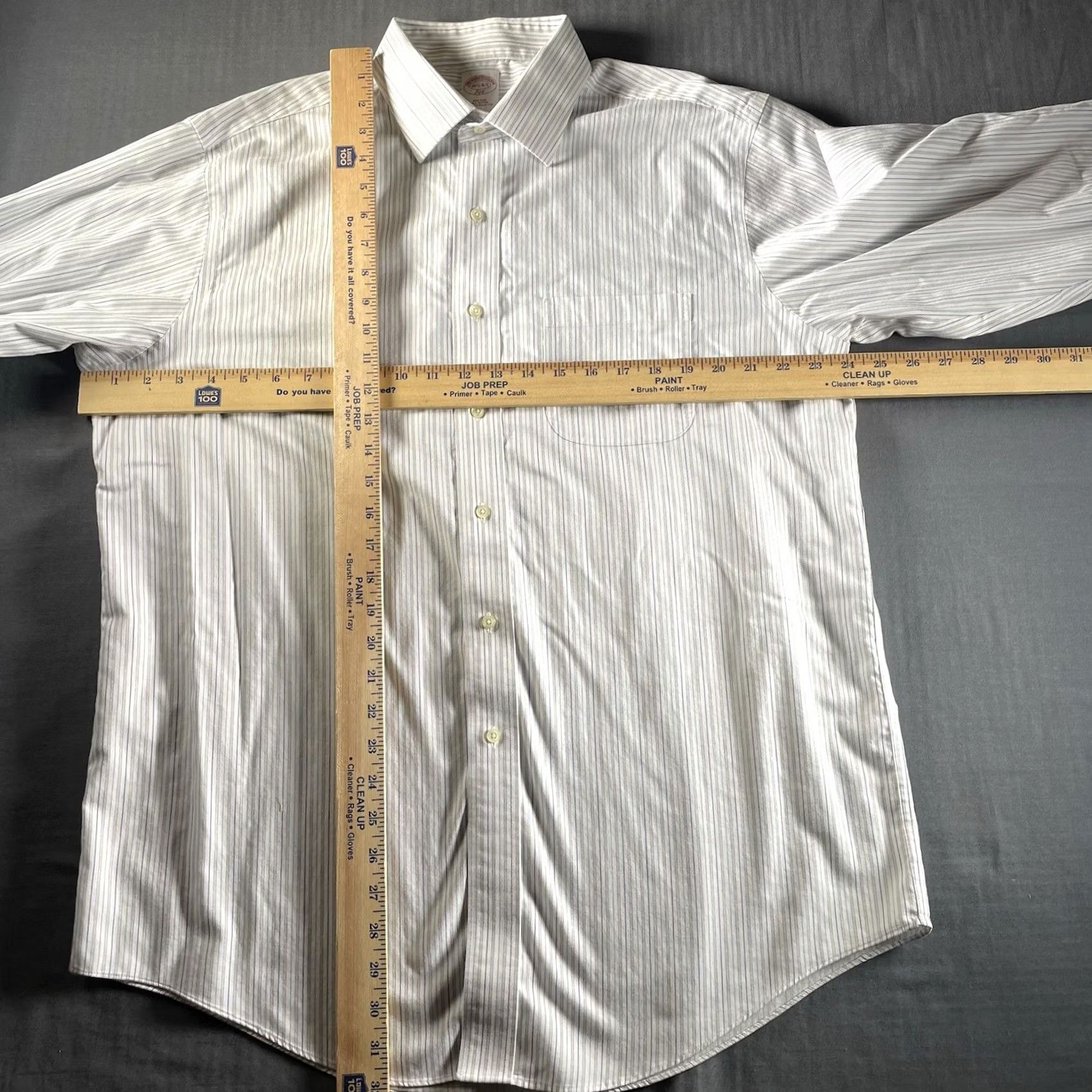 Brooks Brothers Brooks Brothers Dress Shirt Mens Large 16.5 4/5 White Striped Regent Button Up Regular Long Sleeve Non-Iron Size 42R - 4 Thumbnail