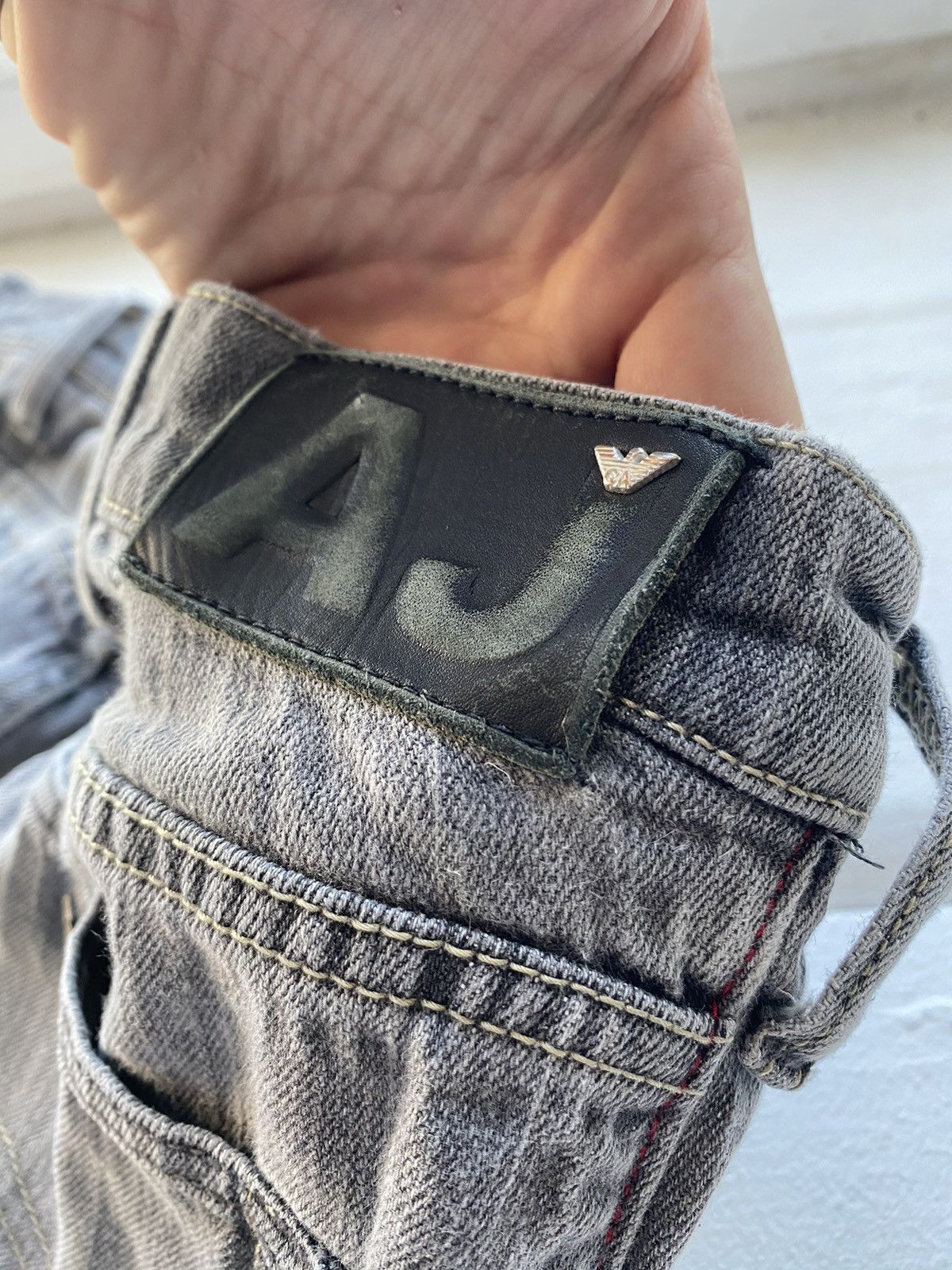 Giorgio Armani × Vintage 90s Armani Jeans Denim Grey Baggy Mens Pants 36US Size US 36 / EU 52 - 10 Thumbnail