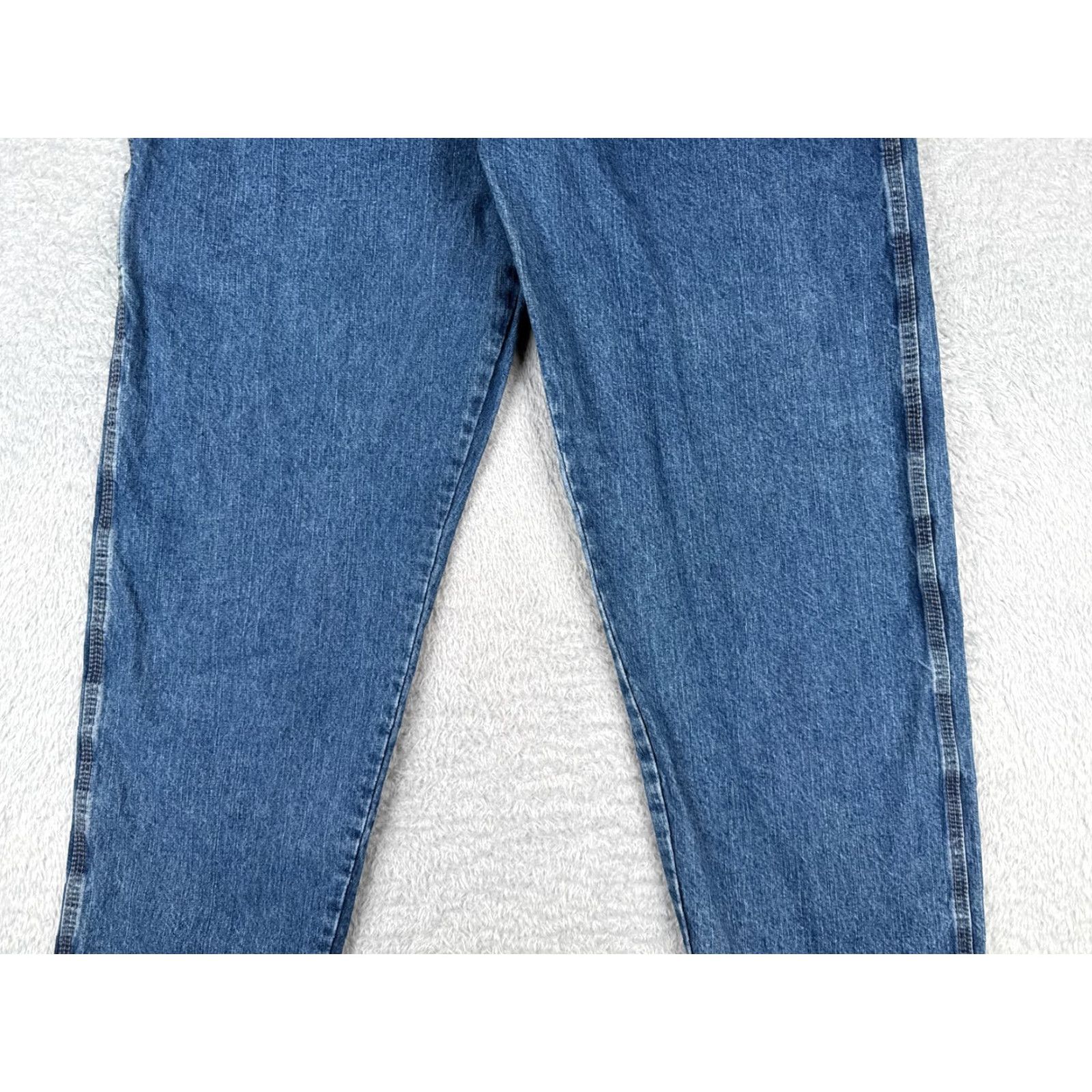 Wrangler Wrangler Jeans Mens 40 Blue Denim Carpenter Fit Hammer Loop Triple Stitched Seam Boots Cut Slim Size US 40 / EU 56 - 3 Thumbnail