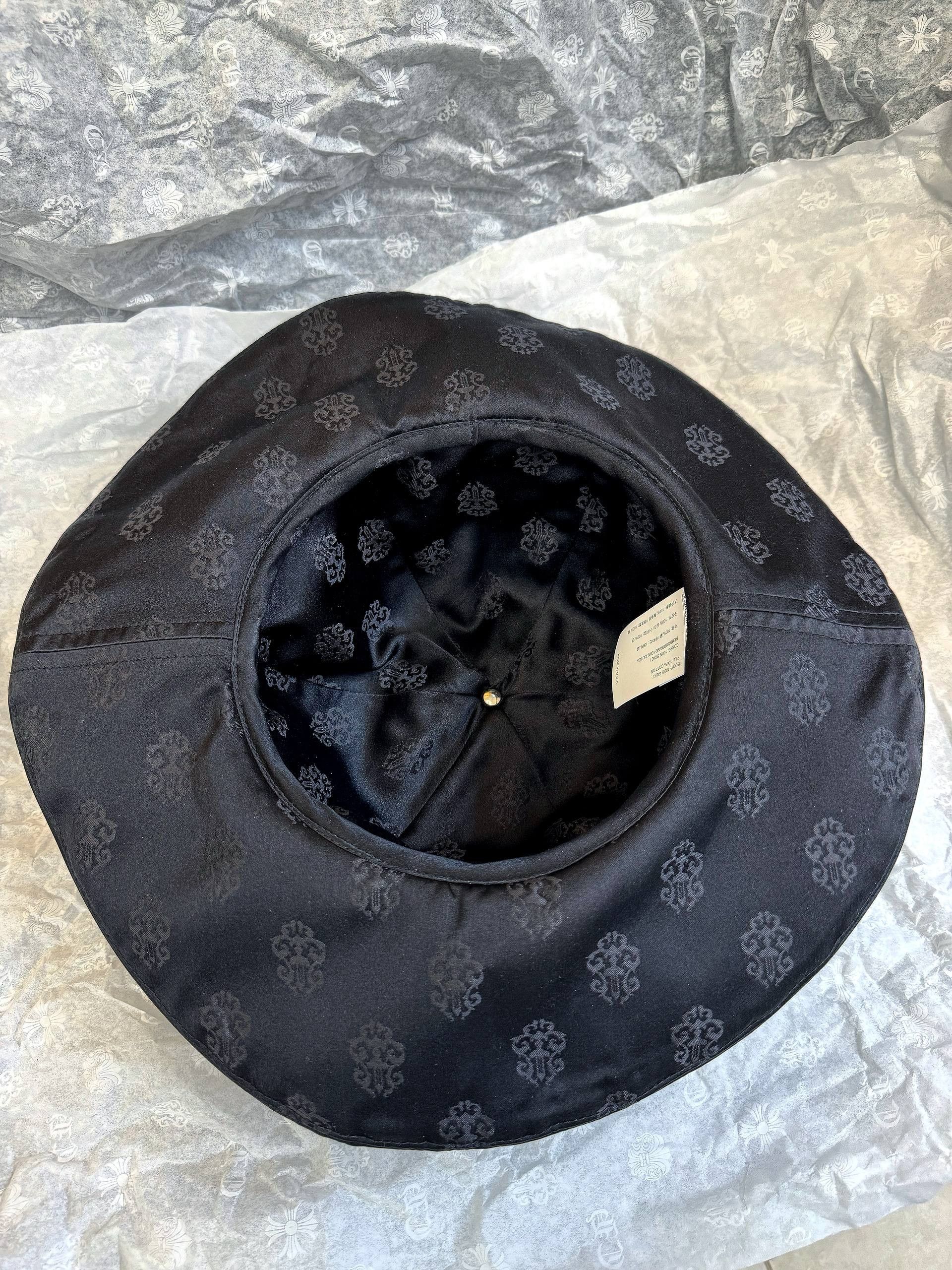 Chrome Hearts Chrome Hearts Satin Monogram Bucket Hat Black Silver Size ONE SIZE - 8 Thumbnail