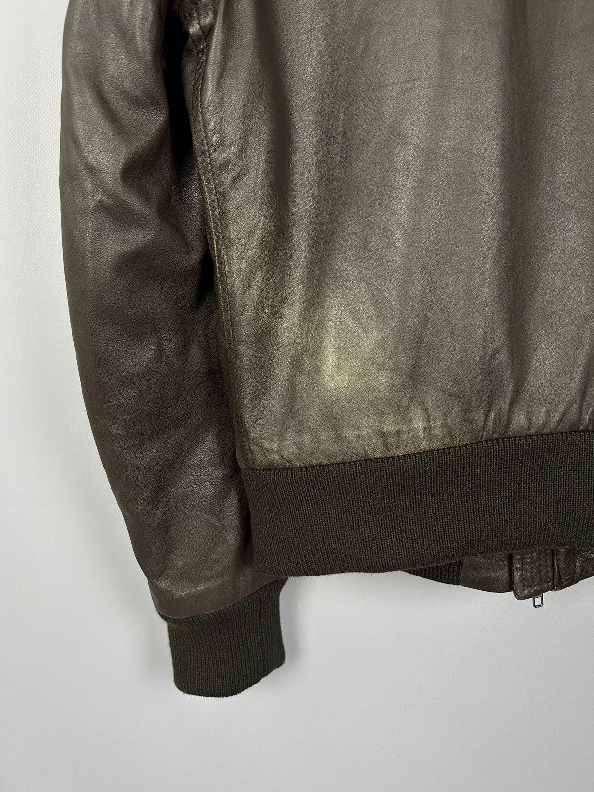 Hackett Hackett Leather Brown Bomber Jacket Size M Size US M / EU 48-50 / 2 - 12 Thumbnail