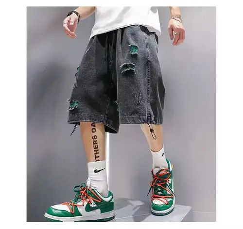 Other Baggy Short Jeans Men Denim Shorts Ripped Size US 31 - 4 Thumbnail