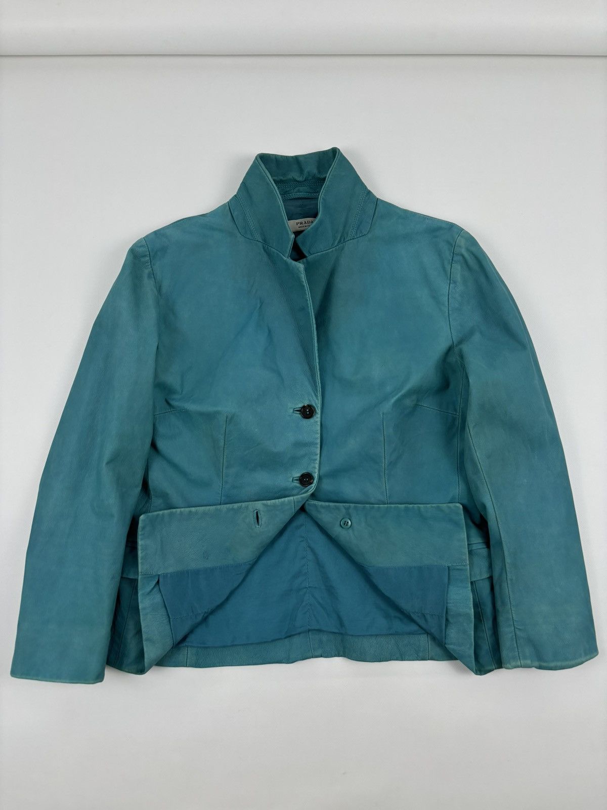 Prada RARE Milano Luna Rossa Italy Leather Biker Jacket 3-Buttons Blazer Pocket Coat Size 46 Size M / US 6-8 / IT 42-44 - 5 Thumbnail