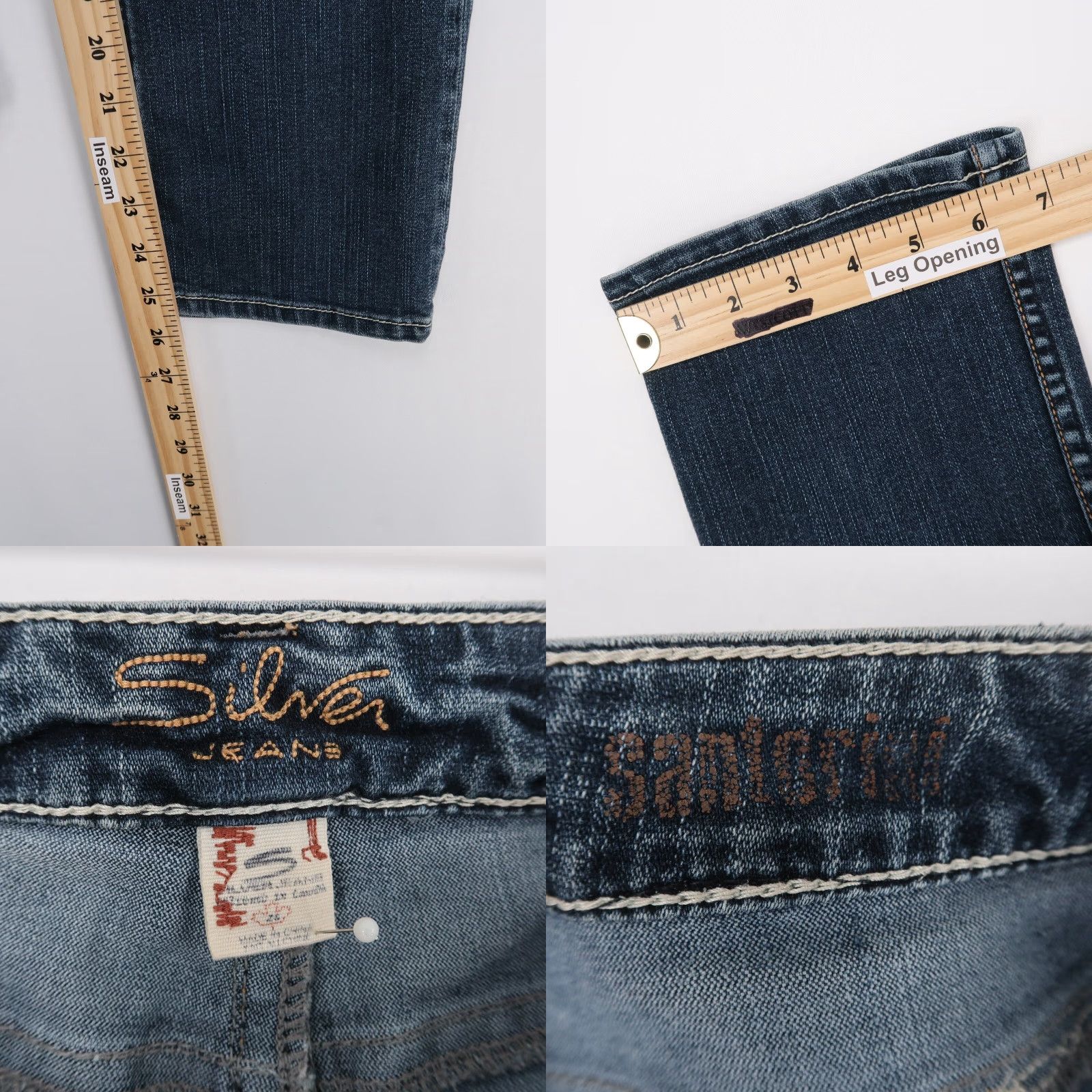 Silver Jeans Co. Silver Jeans Capri Cropped Jeans Womens 26 Blue Medium Wash Denim Stretch Pockets Rise Low 26x25.5, Regular Size 26" / US 2 / IT 38 - 8 Thumbnail