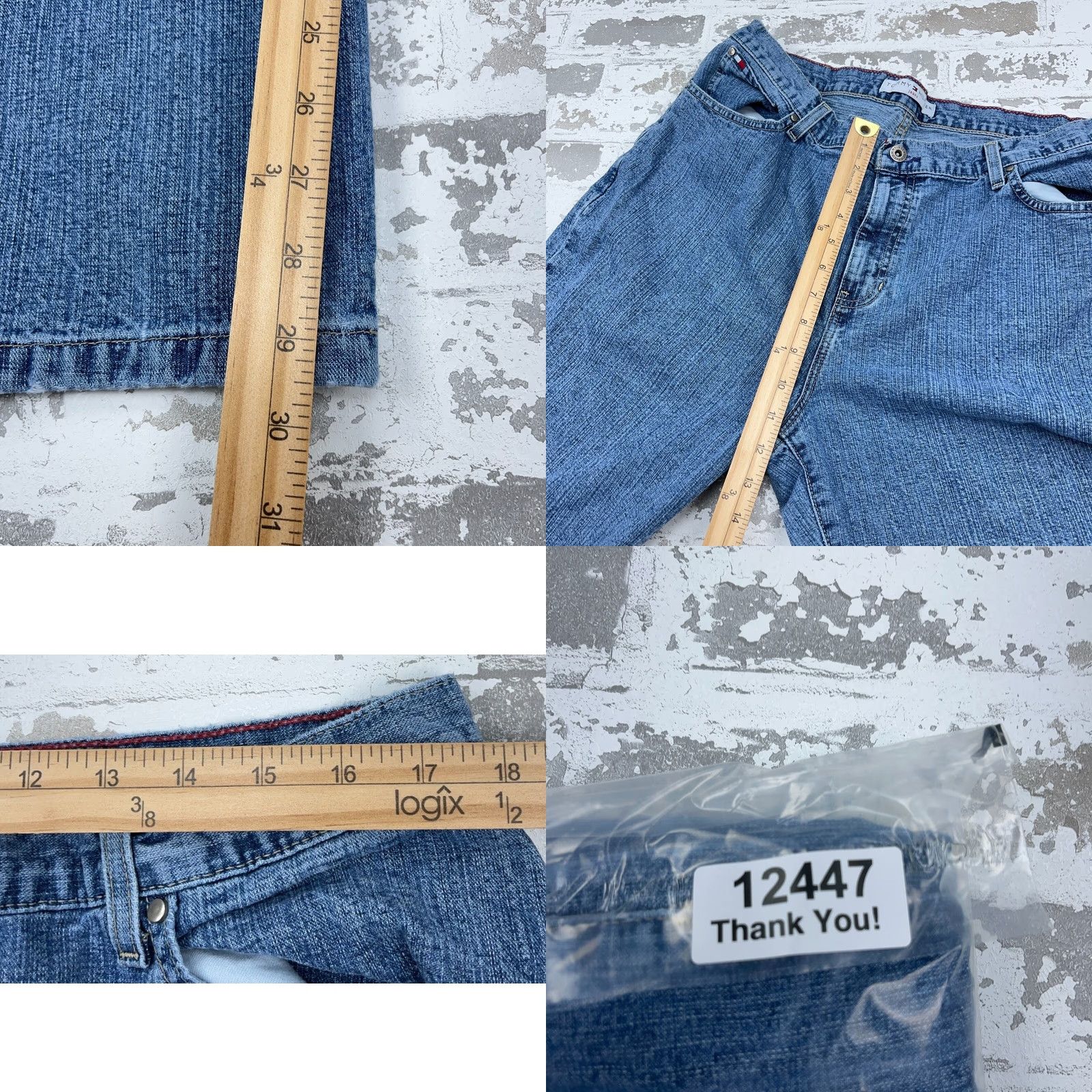 Tommy Hilfiger VINTAGE Tommy Hilfiger Jeans Women 16 Boot Cut Med Wash Denim Pants Ladies Y2K 90s Hipster Classic Mens Womens Size 38" / US 16 / IT 52 - 9 Thumbnail