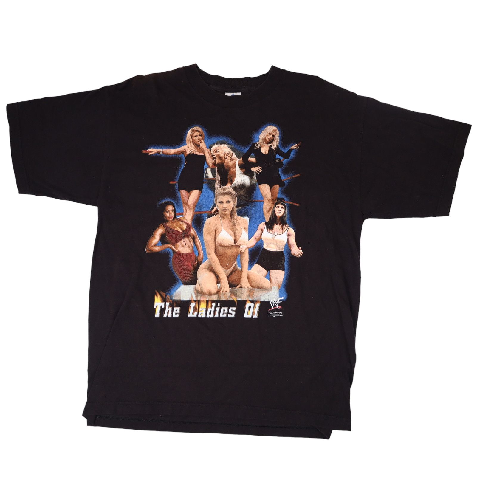 image of Vintage The Ladies Of Wwe Collage Graphic T Shirt in Black, Men's (Size XL)