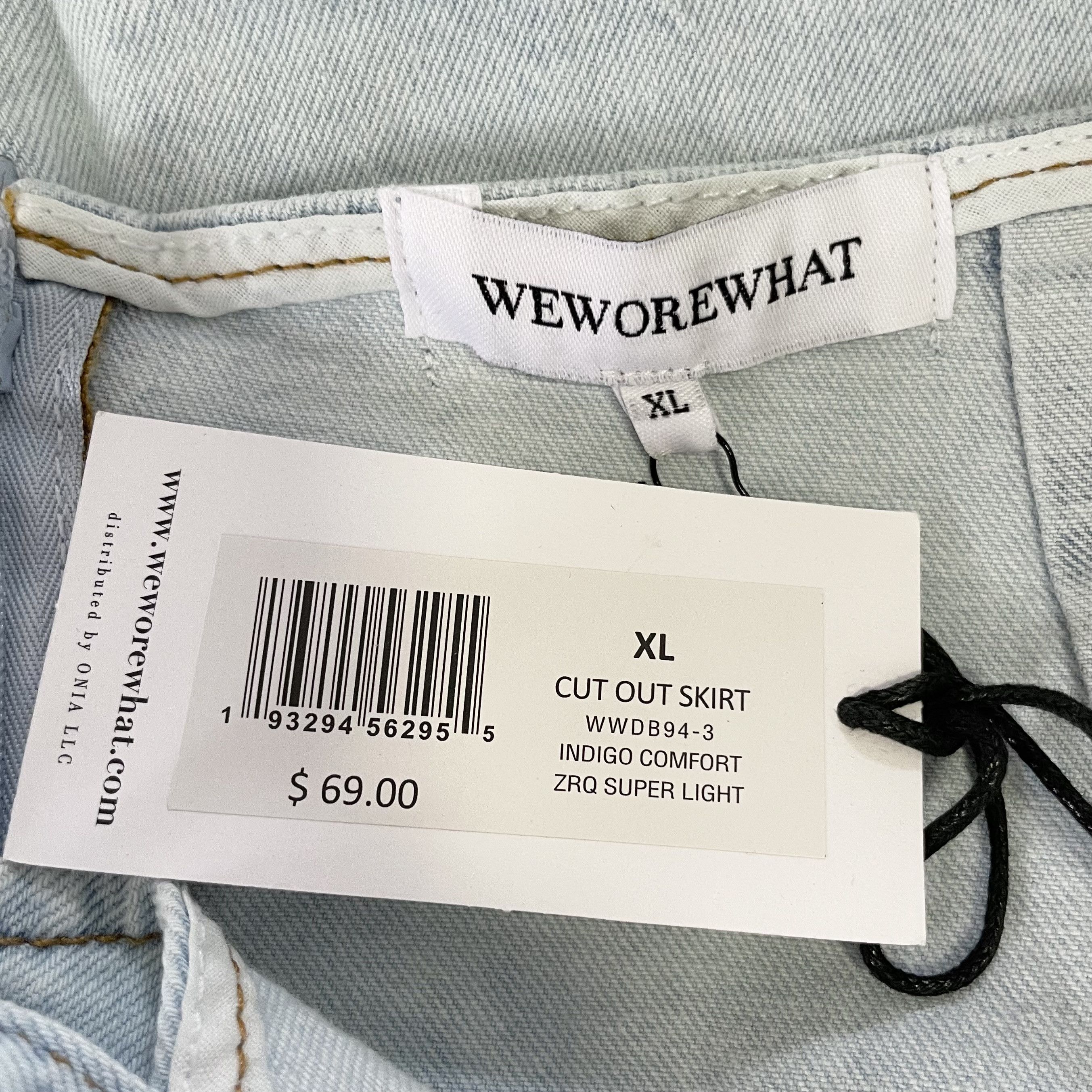 WeWoreWhat We Wore What Cutout Waist Belted Denim Mini Skirt Size XL Size 36" / US 14 / IT 50 - 11 Thumbnail