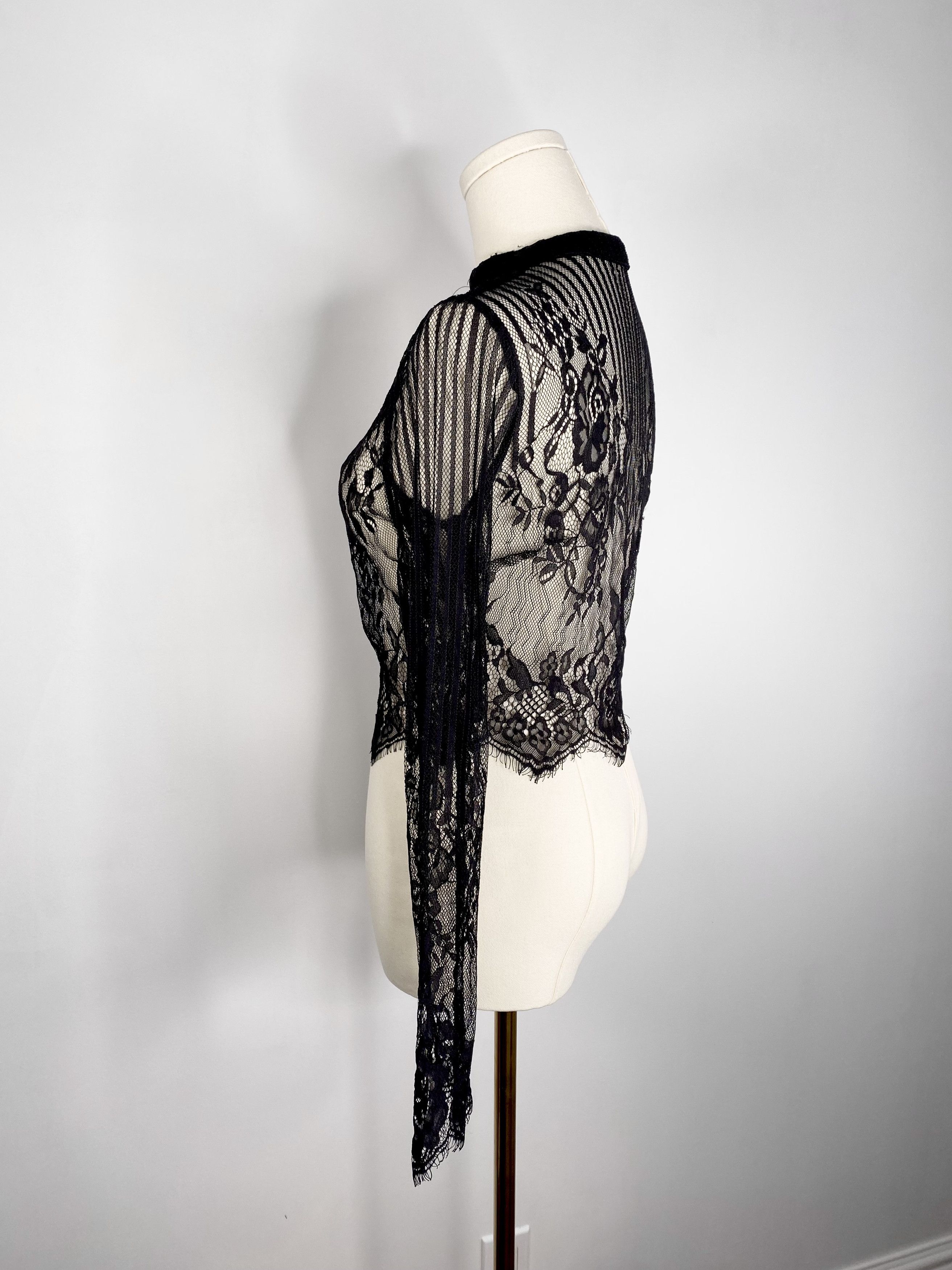 Vintage Revamped - Gothic Black Lace Jacket Size M / US 6-8 / IT 42-44 - 7 Thumbnail