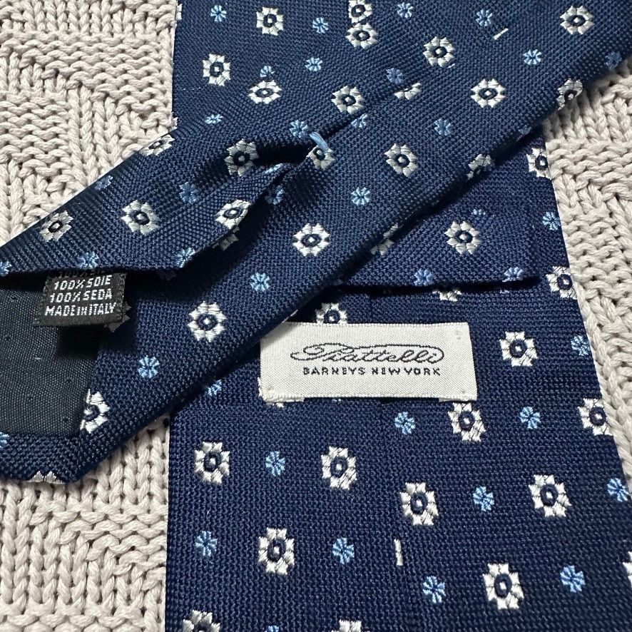 Piattelli Piattelli blue floral Italian silk tie Size ONE SIZE - 3 Thumbnail
