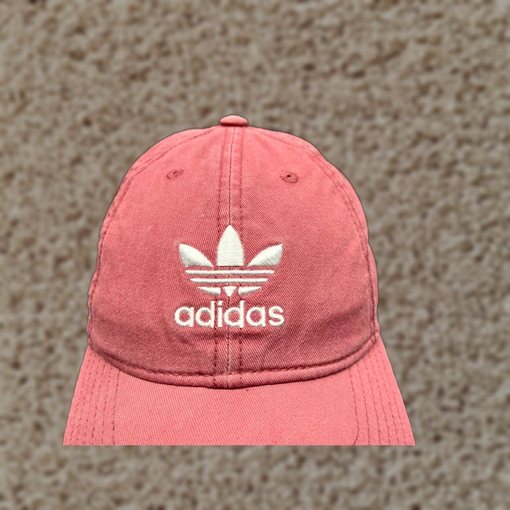 Adidas Adidas Hat Cap Strap Back Womens One Size Pink Embroidered 3 Stripes Cotton Size ONE SIZE - 1 Thumbnail