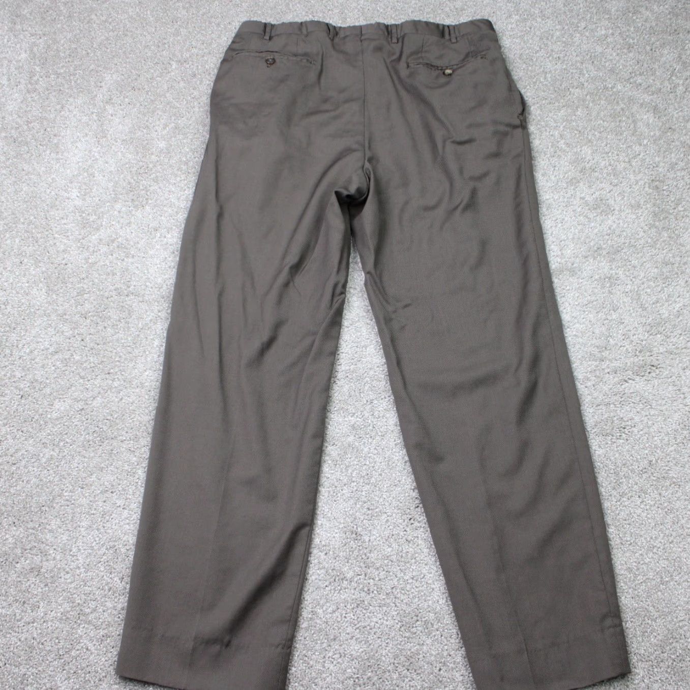 Canali Canali Dress Pants Mens 36x30 Brown Flat Front 100% Wool Straight Leg Size US 36 / EU 52 - 6 Thumbnail