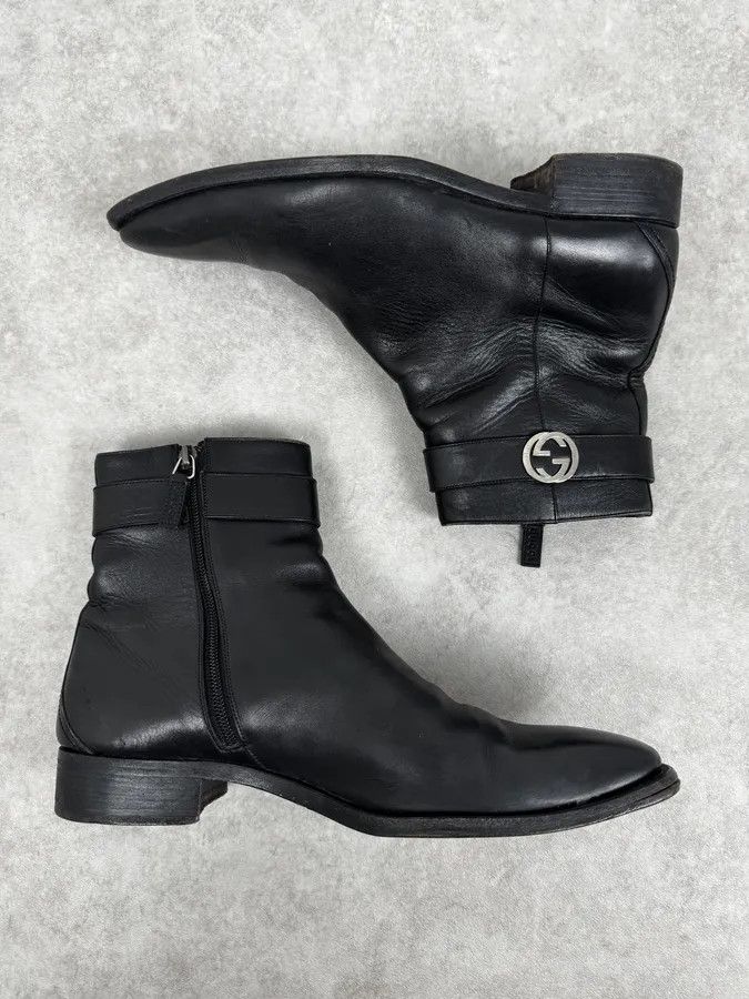 Gucci 2000s Gucci Black Leather Minimalist Boots Size US 9 / EU 42 - 3 Thumbnail