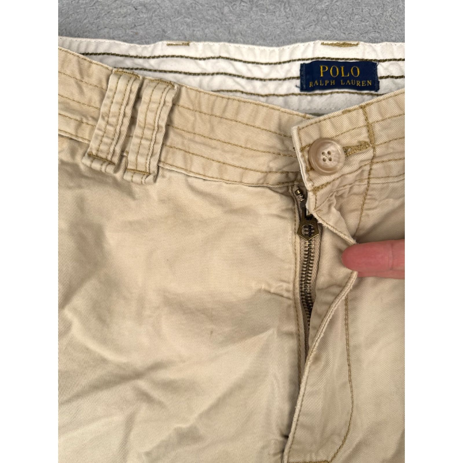 Polo Ralph Lauren VINTAGE Polo Ralph Lauren Cargo Shorts Men 36 Beige Twill 100% Cotton Casual Workwear Pockets 10in Inseam Regular Rise 36x10 Men's Shorts Size US M / EU 48-50 / 2 - 6 Thumbnail